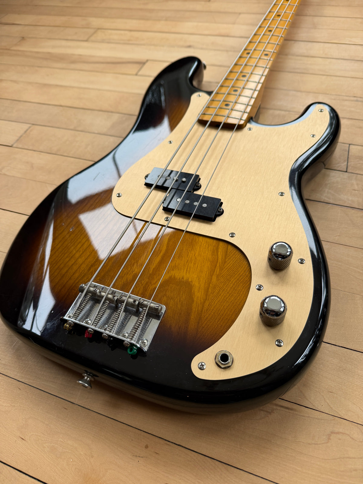 1983 JV Squier Precision Bass Guitar Sunburst