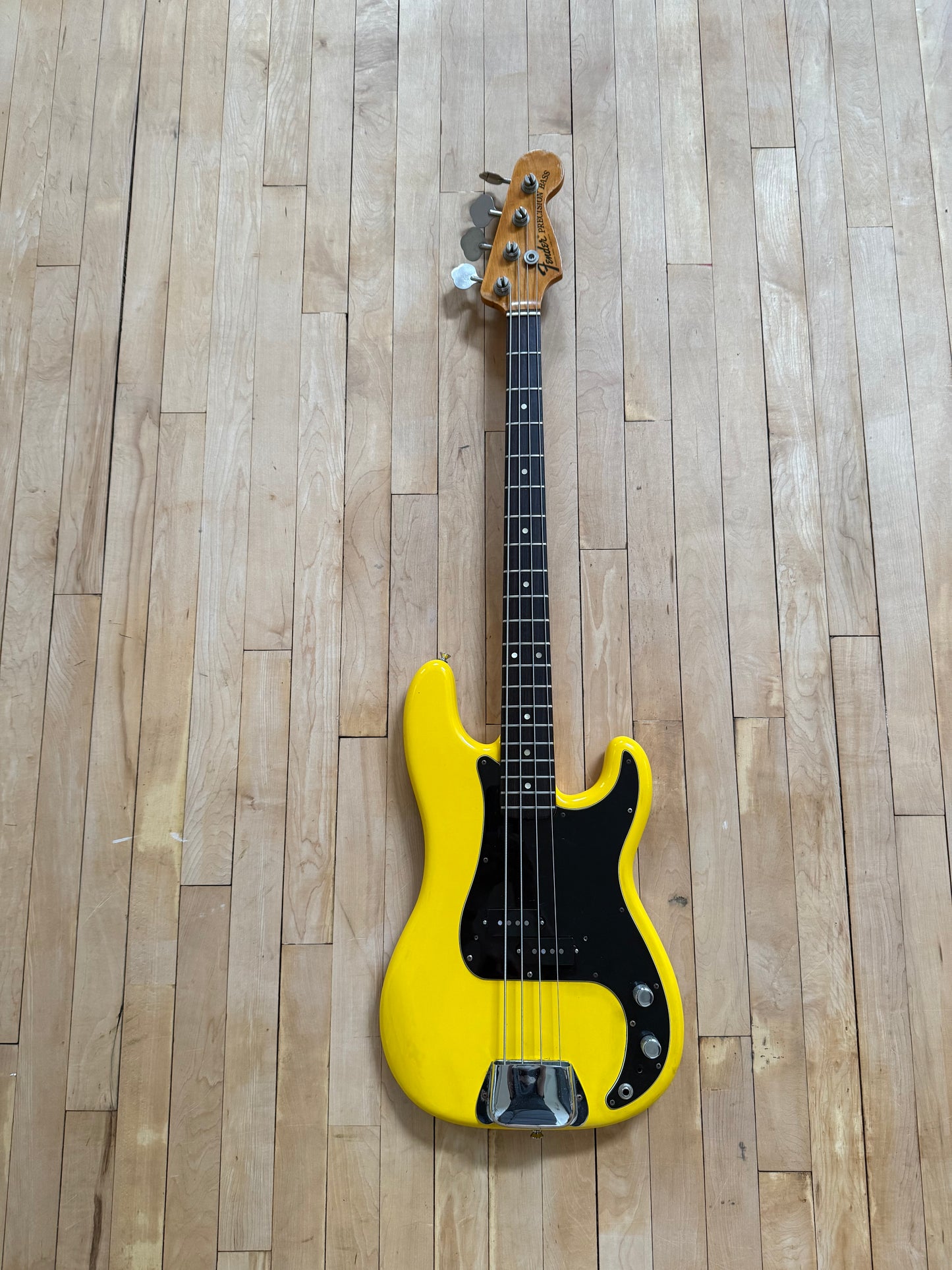 1975 Fender Precision Bass Guitar Grafiti Yellow - Vintage Bass Room
