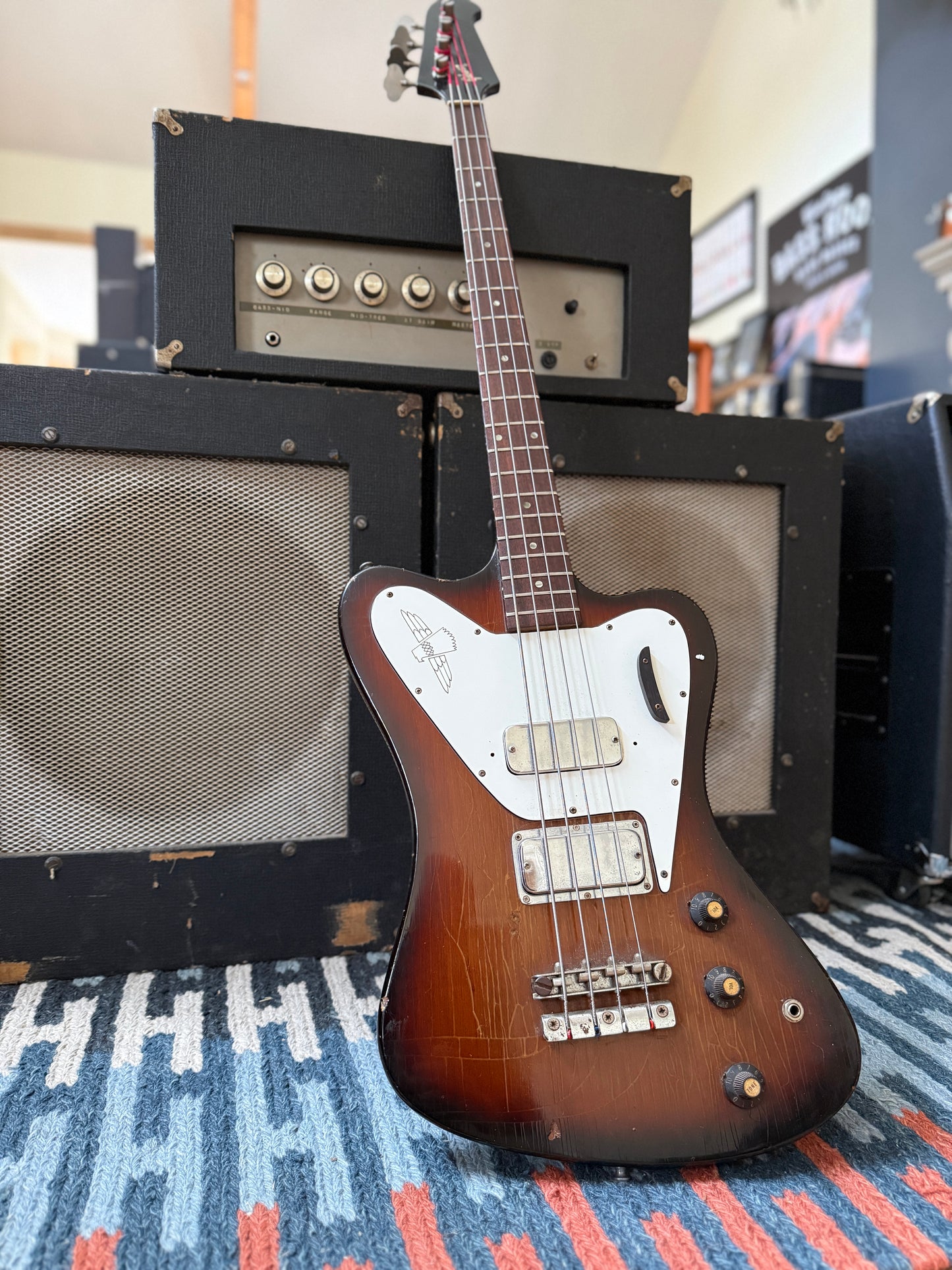 1967 Gibson Non Reverse Thunderbird Bass Guitar Dark Burst - Vintage Bass Room
