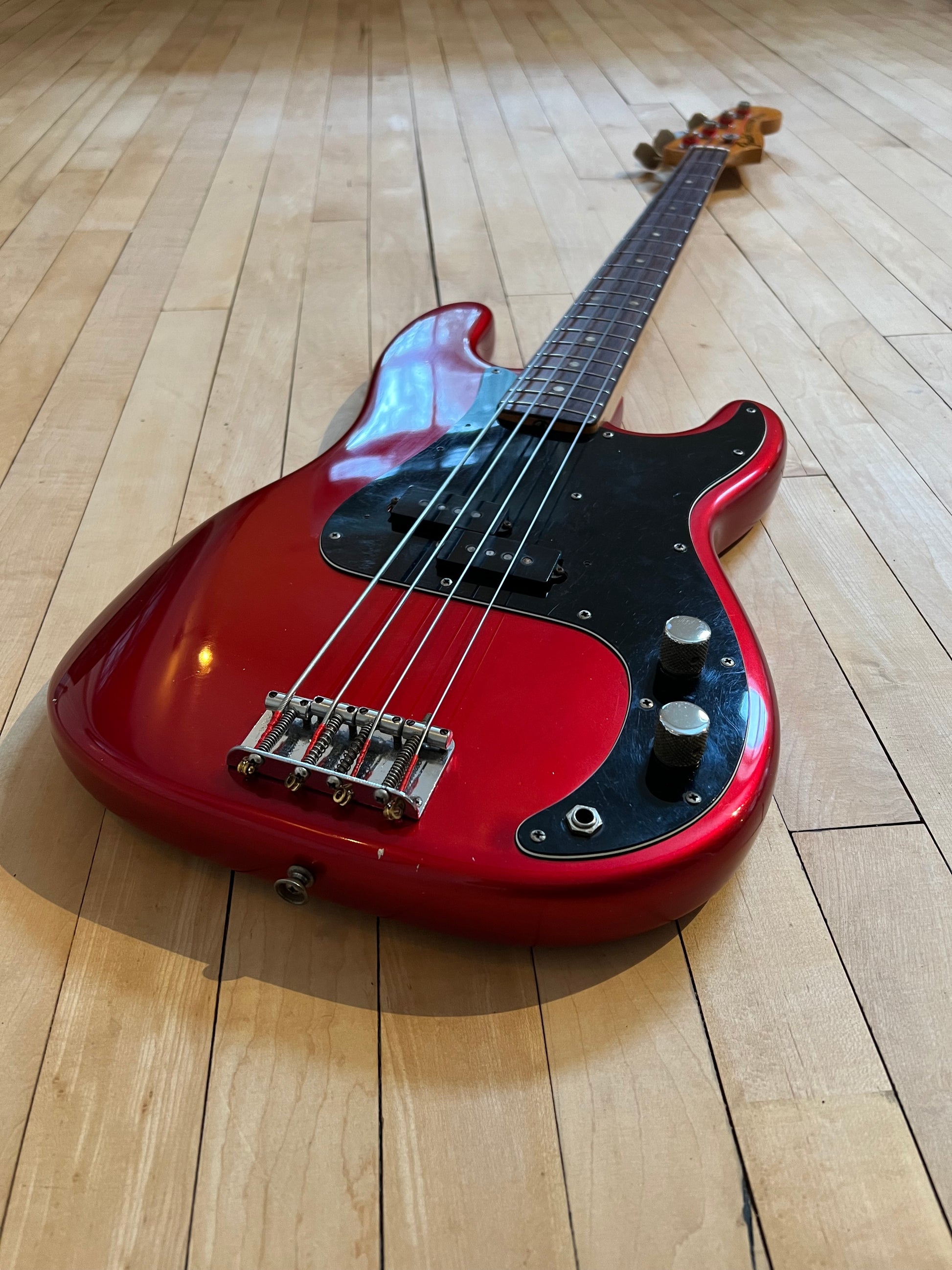 1972 Fender Precision Bass Guitar in a Candy Apple Red - Vintage Bass Room