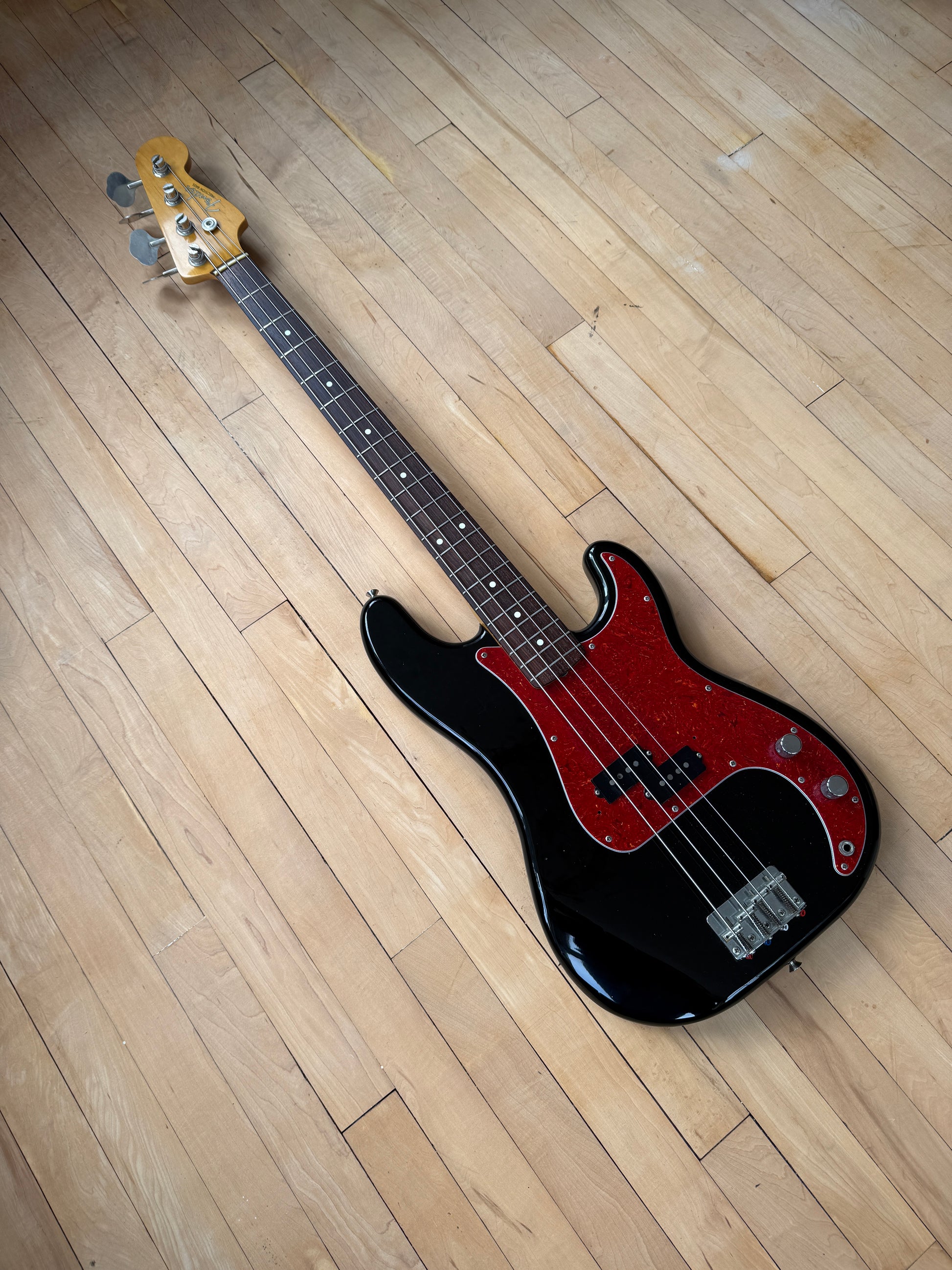 1994 Fender Japan Precision Bass Guitar Black - Vintage Bass Room