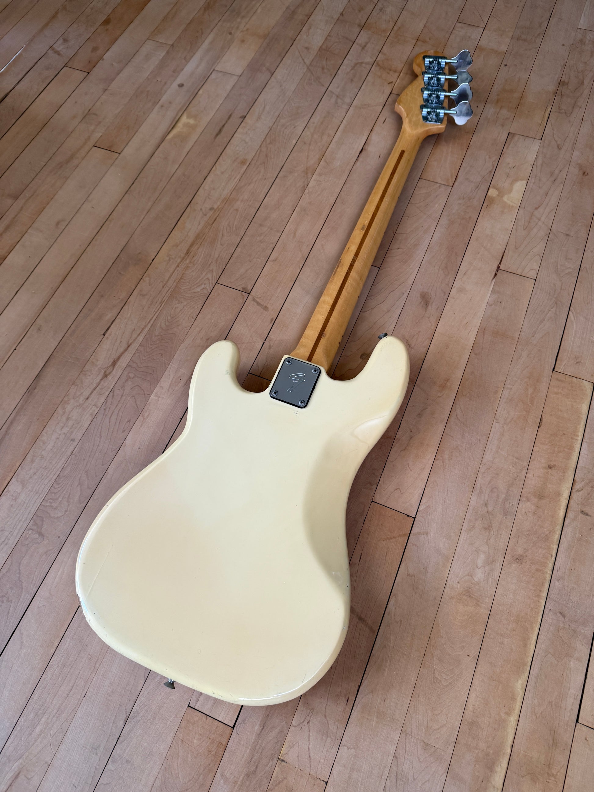 1978 Fender Precision Fretless Bass Guitar Olympic White - Vintage Bass Room
