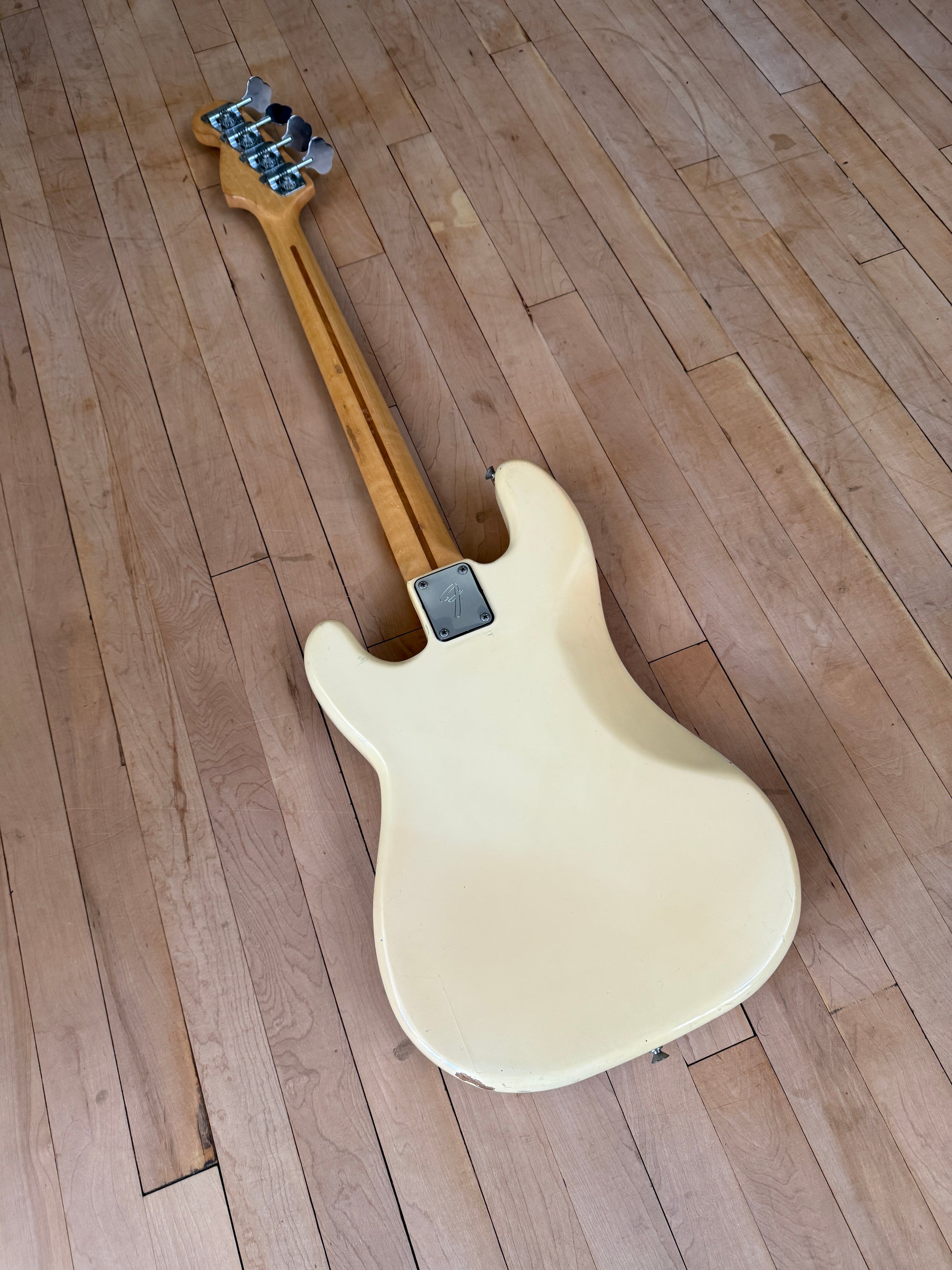 1978 Fender Precision Fretless Bass Guitar Olympic White - Vintage Bass Room