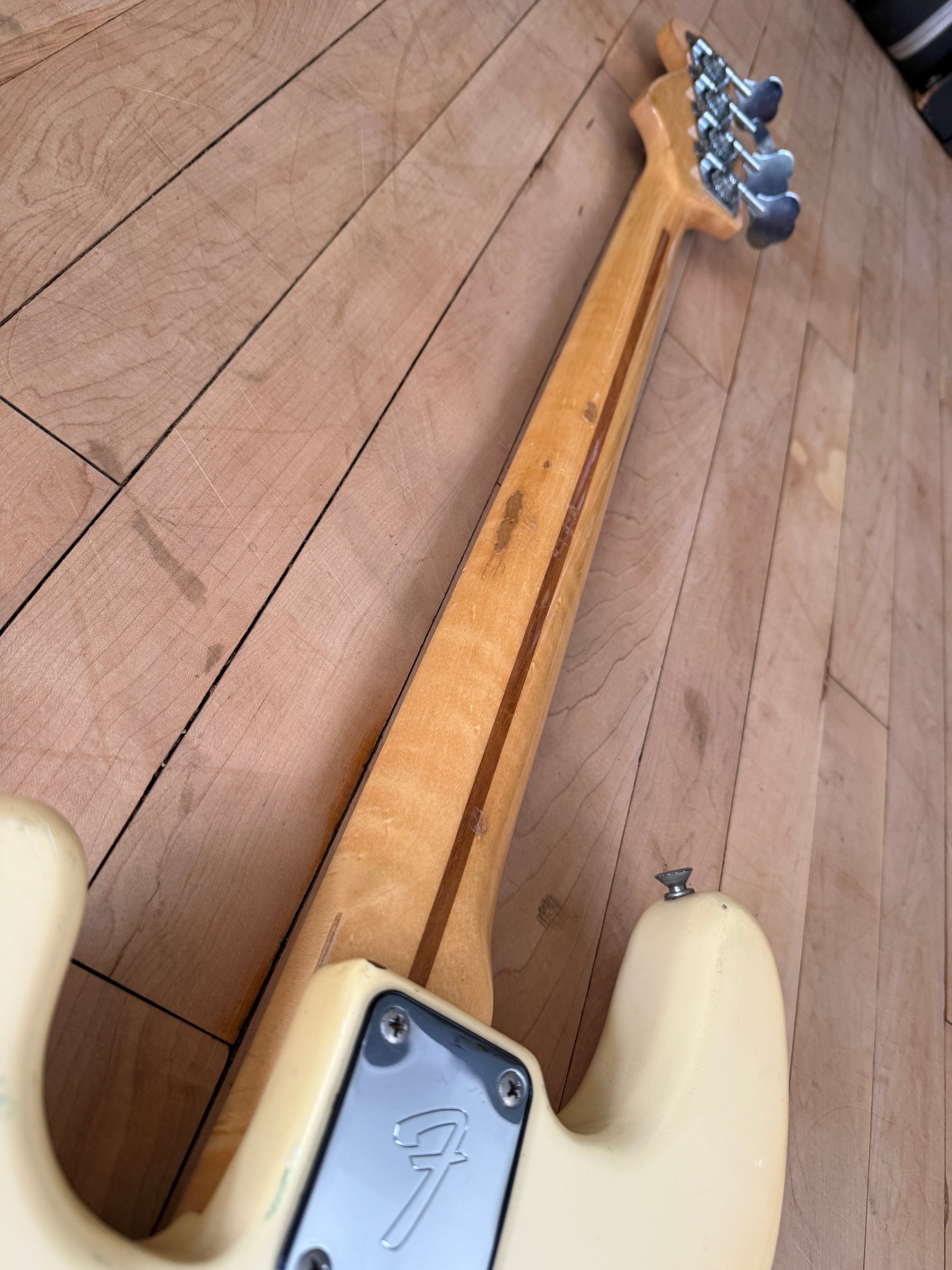 1978 Fender Precision Fretless Bass Guitar Olympic White - Vintage Bass Room