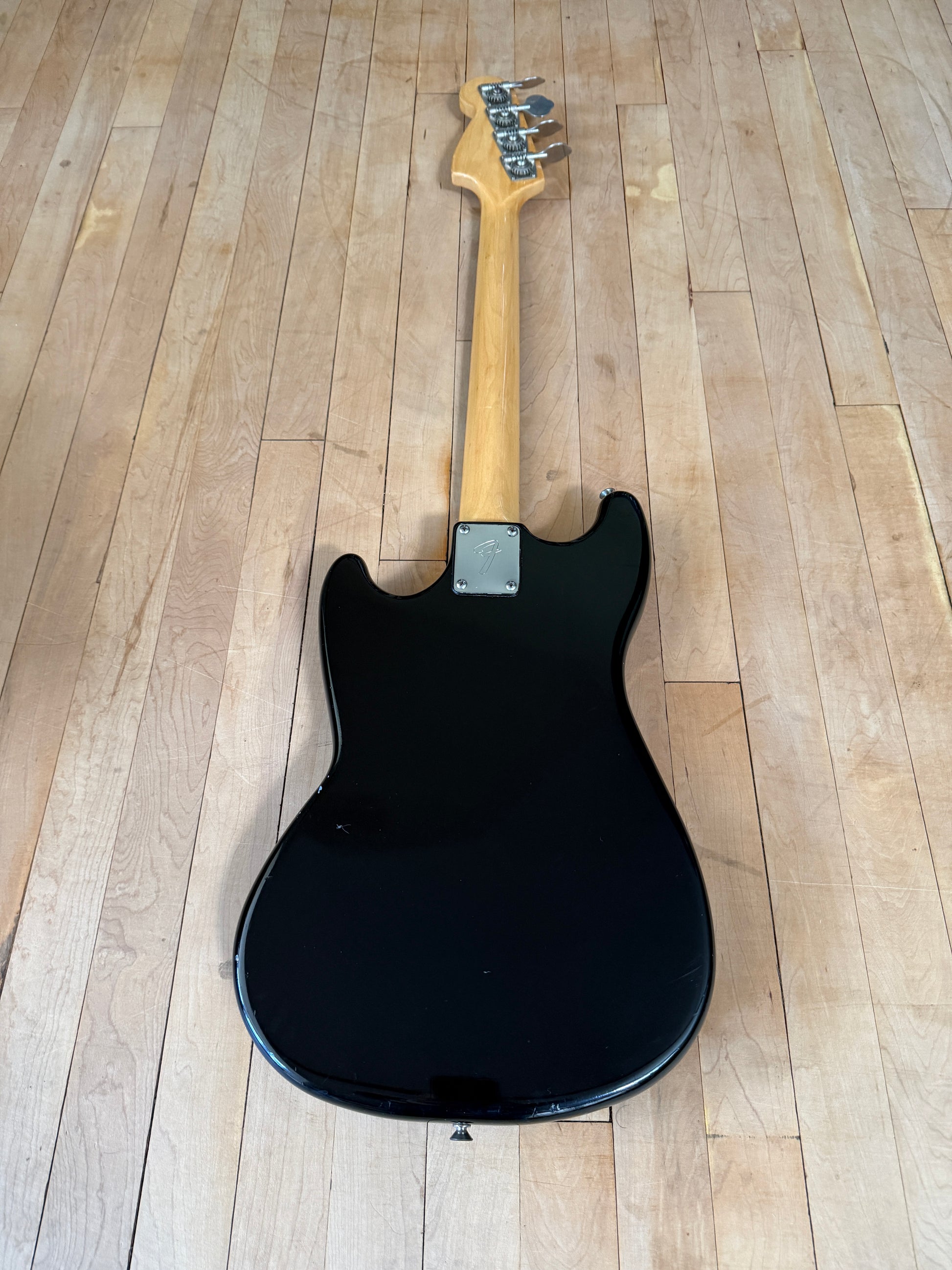 1978 Fender Musicmaster Bass Guitar Black Short Scale - Vintage Bass Room