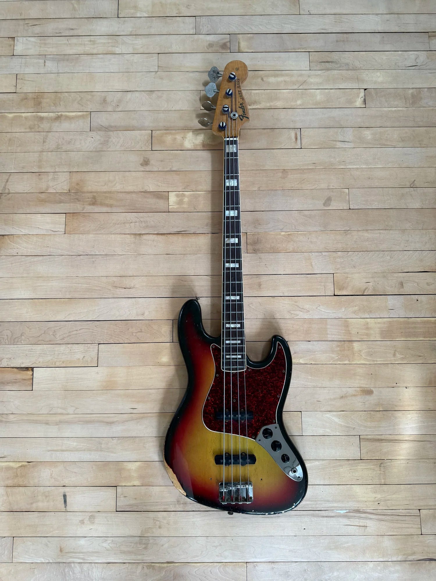 1972 Fender Jazz Bass Guitar Sunburst - Vintage Bass Room