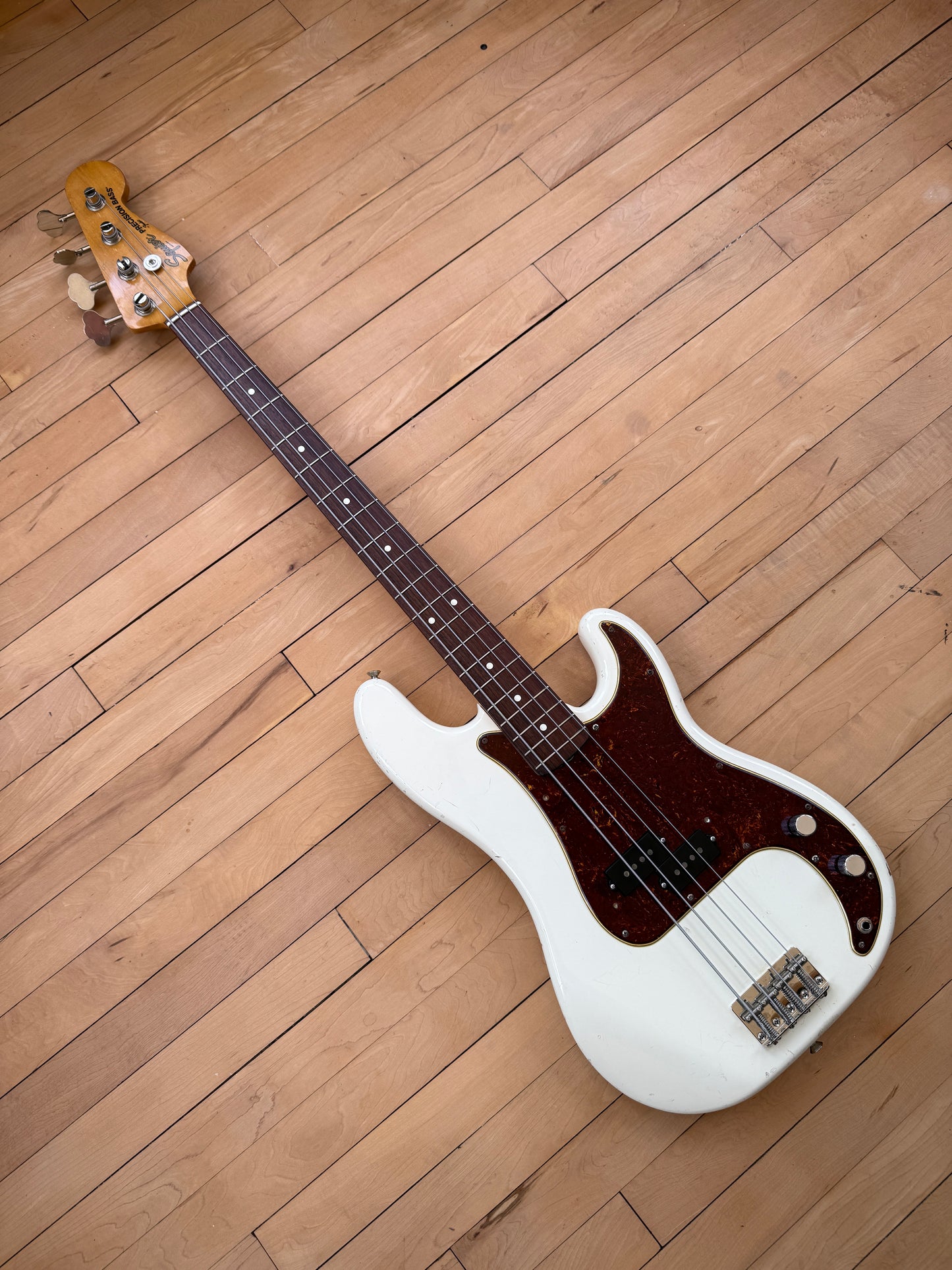 1983 Squier JV Precision Bass Guitar Olympic White - Vintage Bass Room