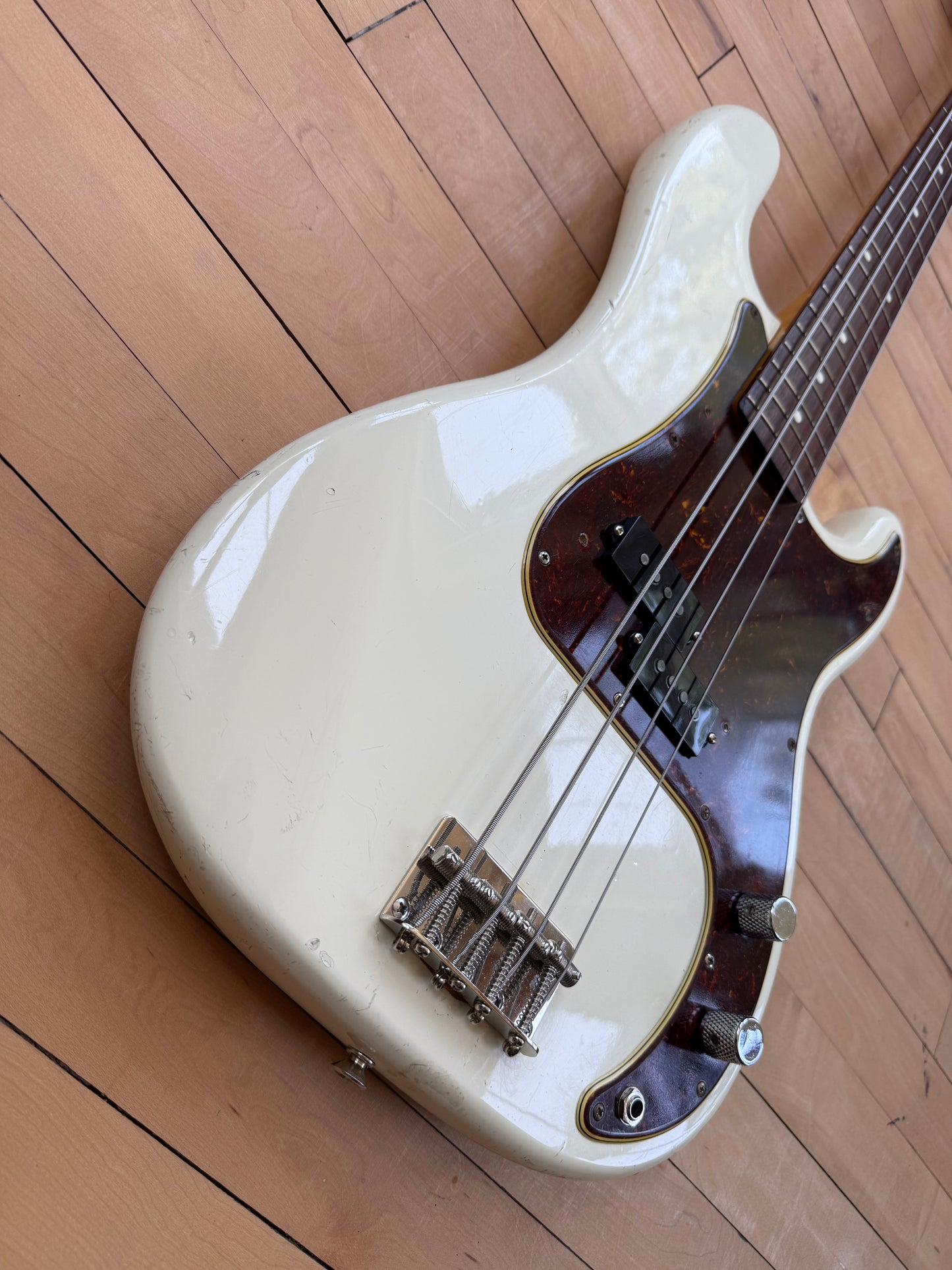 1983 Squier JV Precision Bass Guitar Olympic White - Vintage Bass Room
