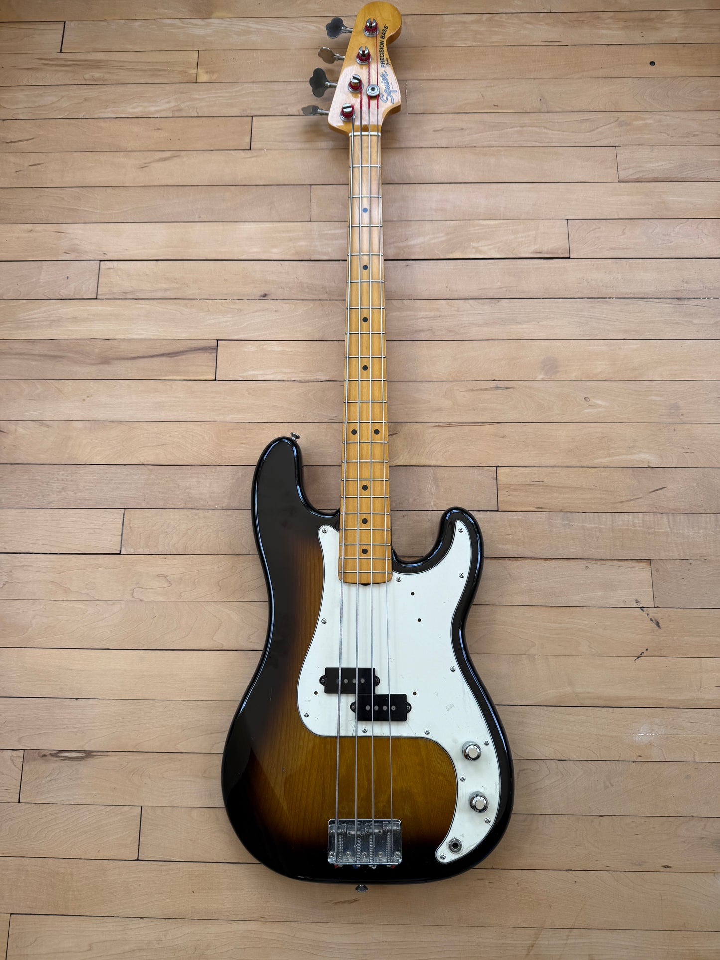 1983 JV Squier Precision Bass Guitar Sunburst - Vintage Bass Room