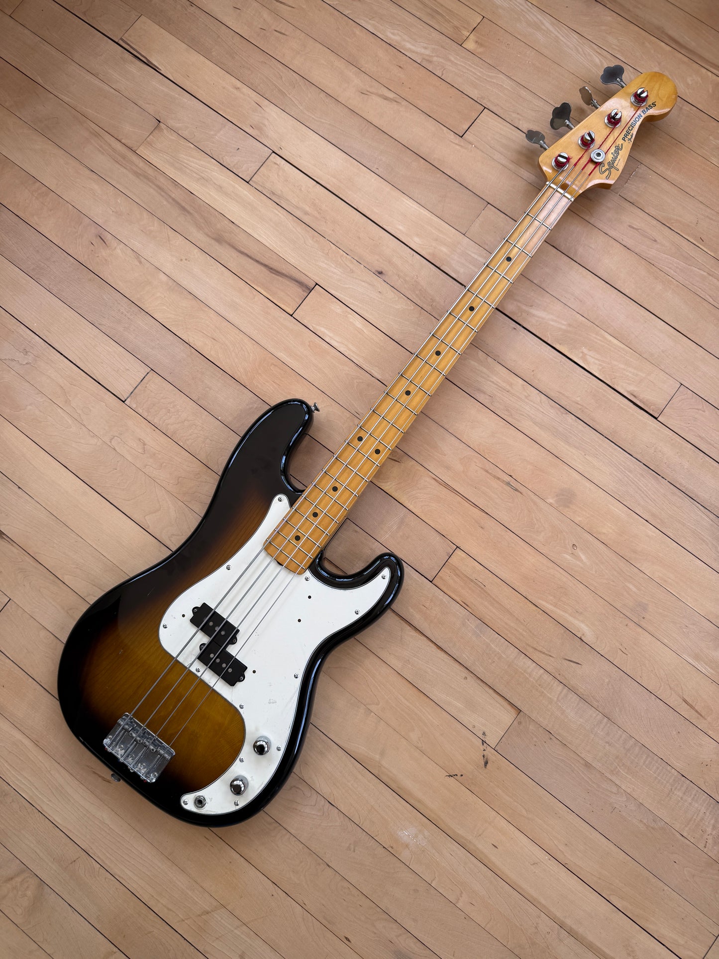 1983 JV Squier Precision Bass Guitar Sunburst - Vintage Bass Room