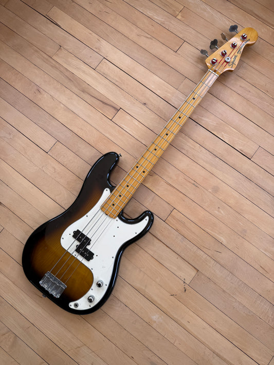 1983 JV Squier Precision Bass Guitar Sunburst - Vintage Bass Room
