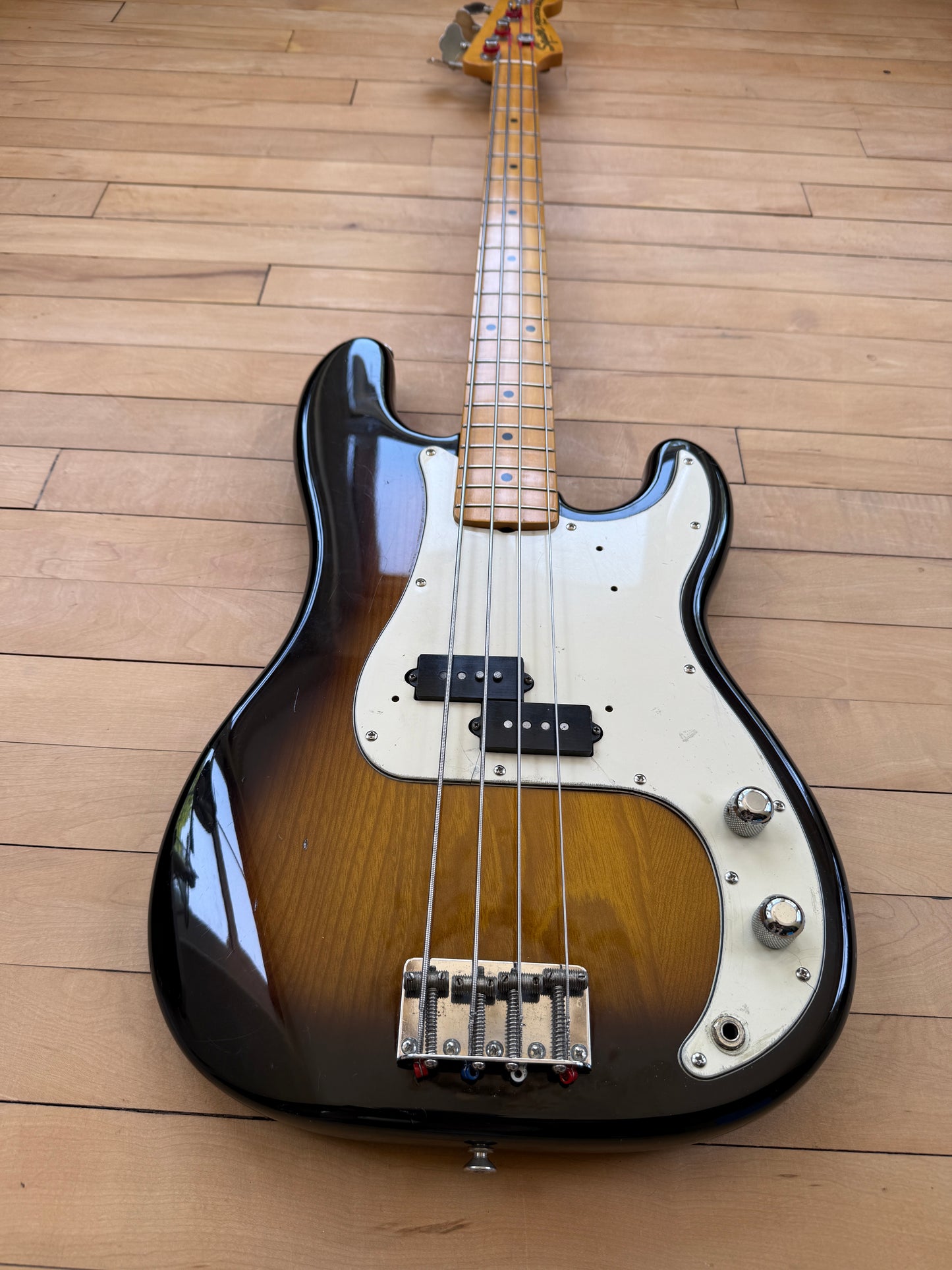 1983 JV Squier Precision Bass Guitar Sunburst - Vintage Bass Room