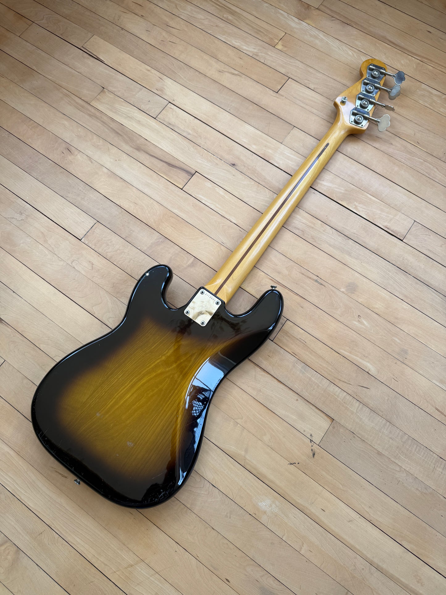 1983 JV Squier Precision Bass Guitar Sunburst - Vintage Bass Room