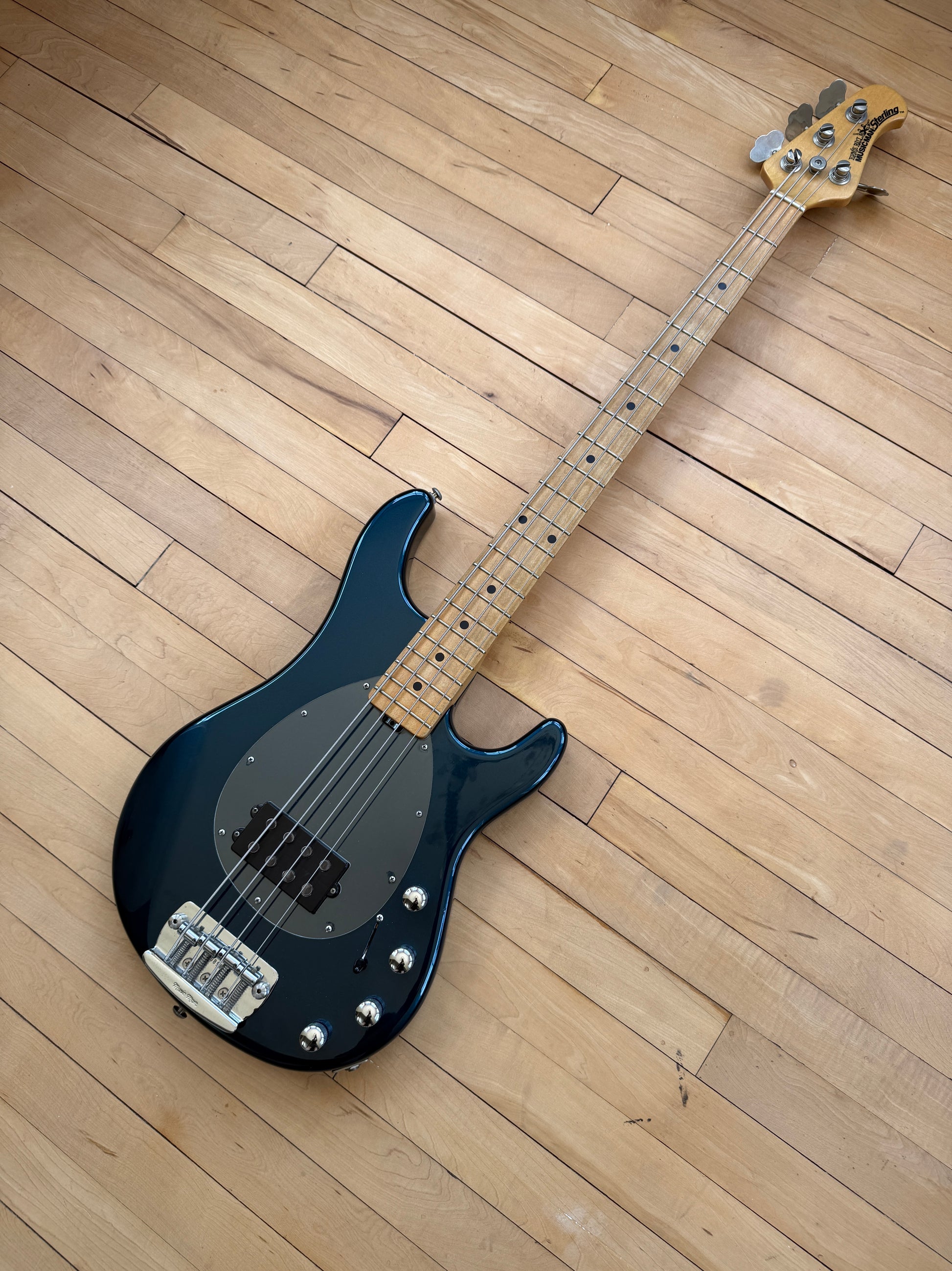 2007 Ernie Ball Sterling Bass Guitar Blue Pearl Finish. - Vintage Bass Room