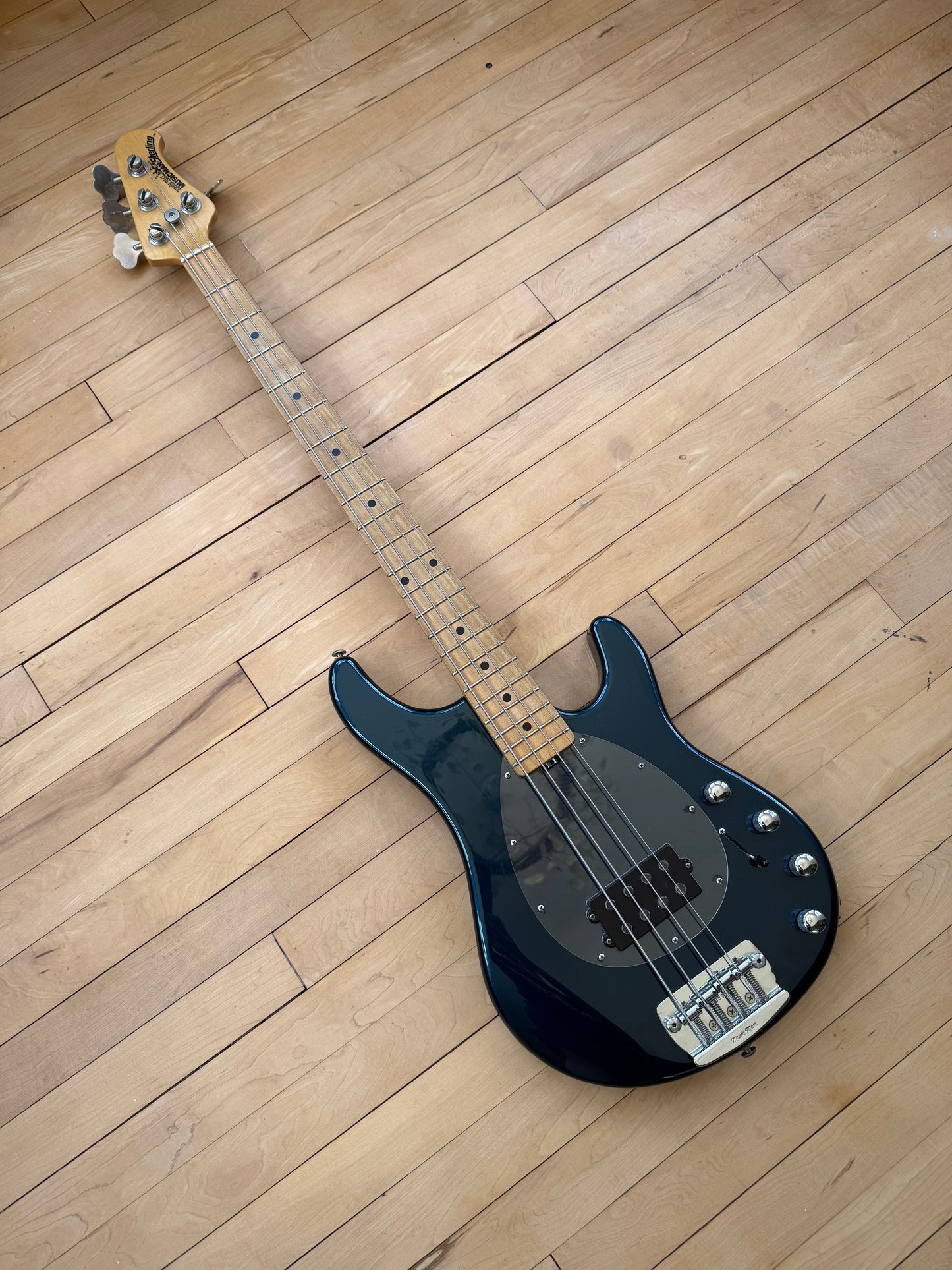 2007 Ernie Ball Sterling Bass Guitar Blue Pearl Finish. - Vintage Bass Room
