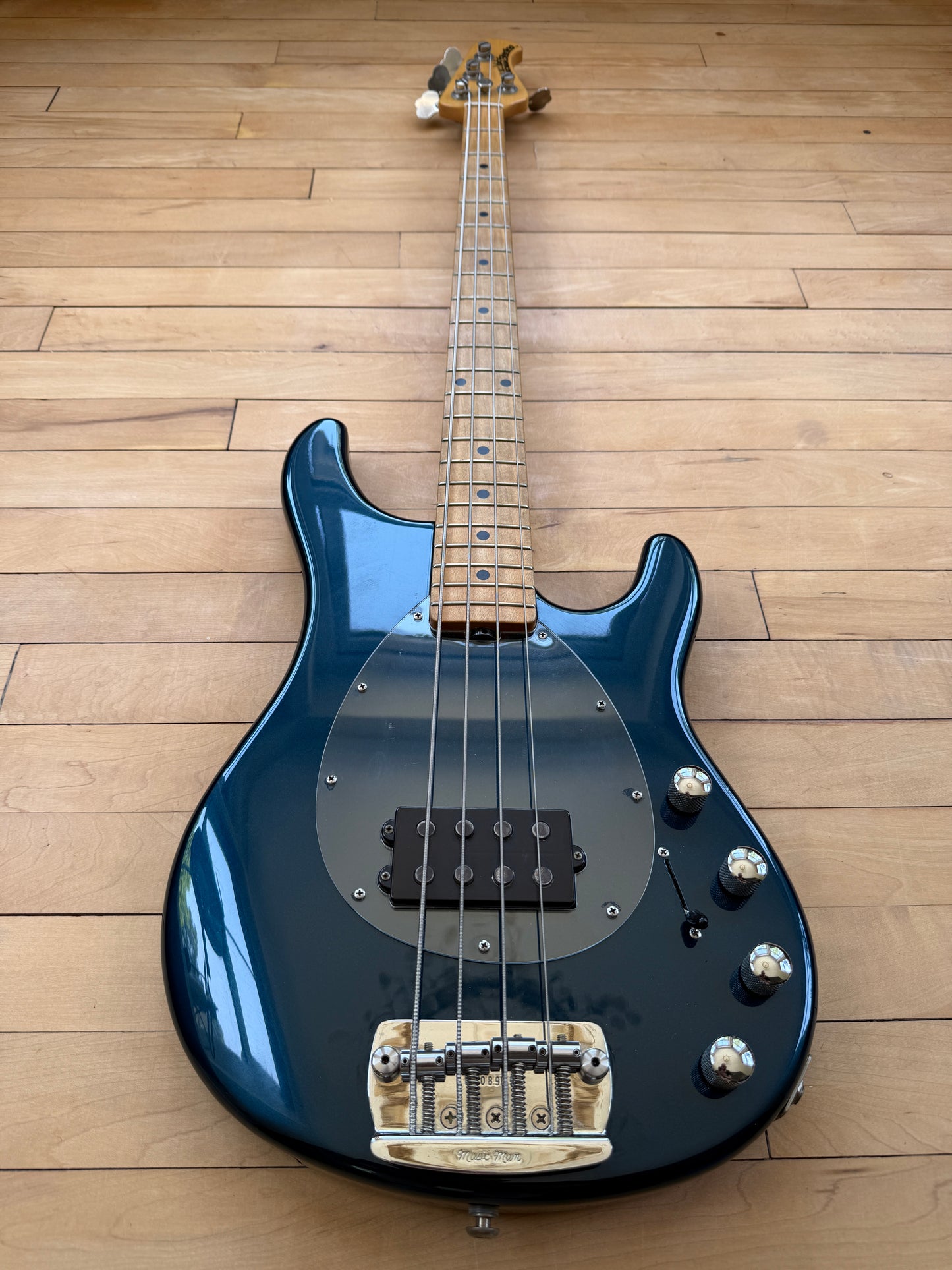 2007 Ernie Ball Sterling Bass Guitar Blue Pearl Finish. - Vintage Bass Room