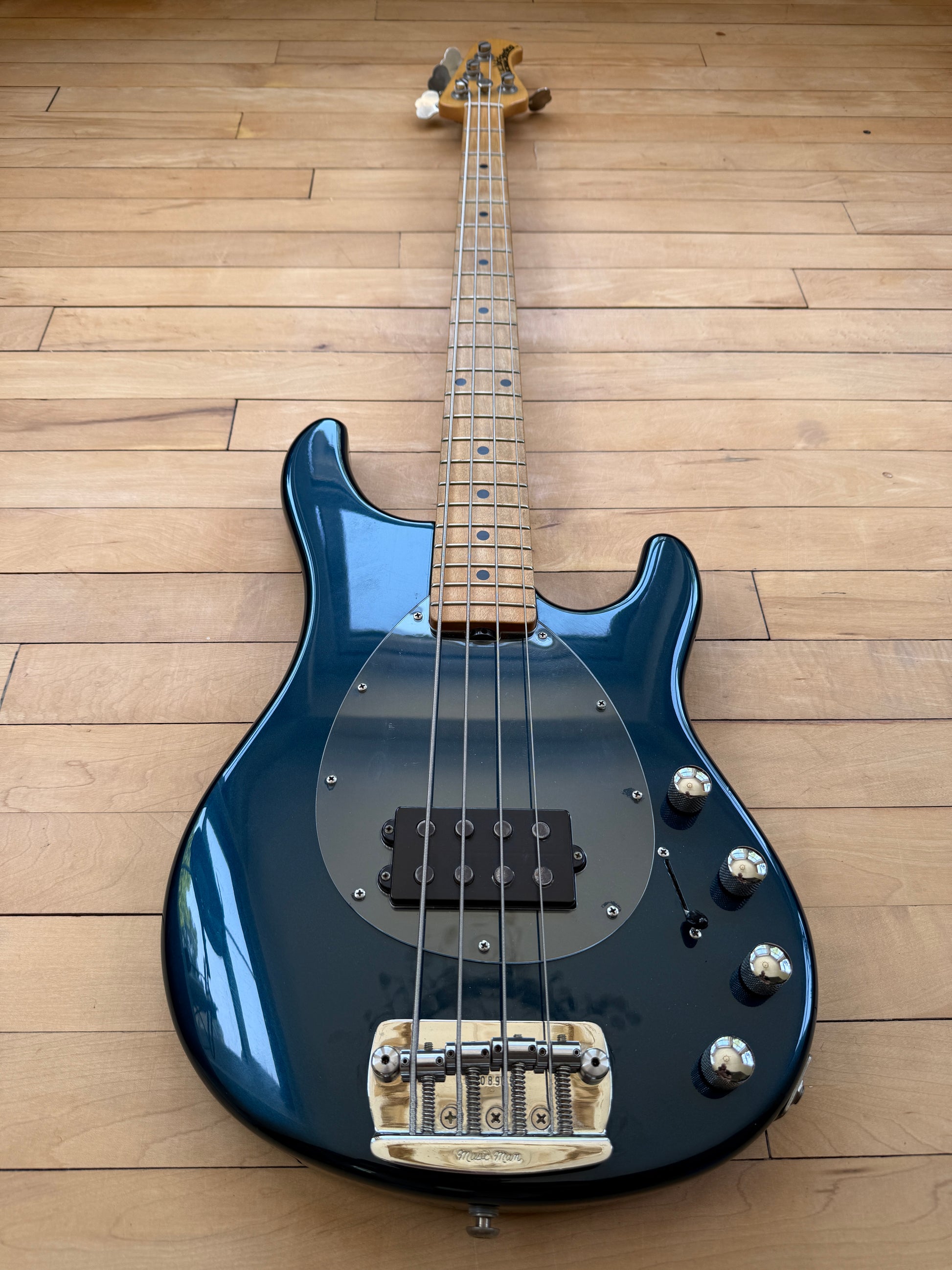 2007 Ernie Ball Sterling Bass Guitar Blue Pearl Finish. - Vintage Bass Room