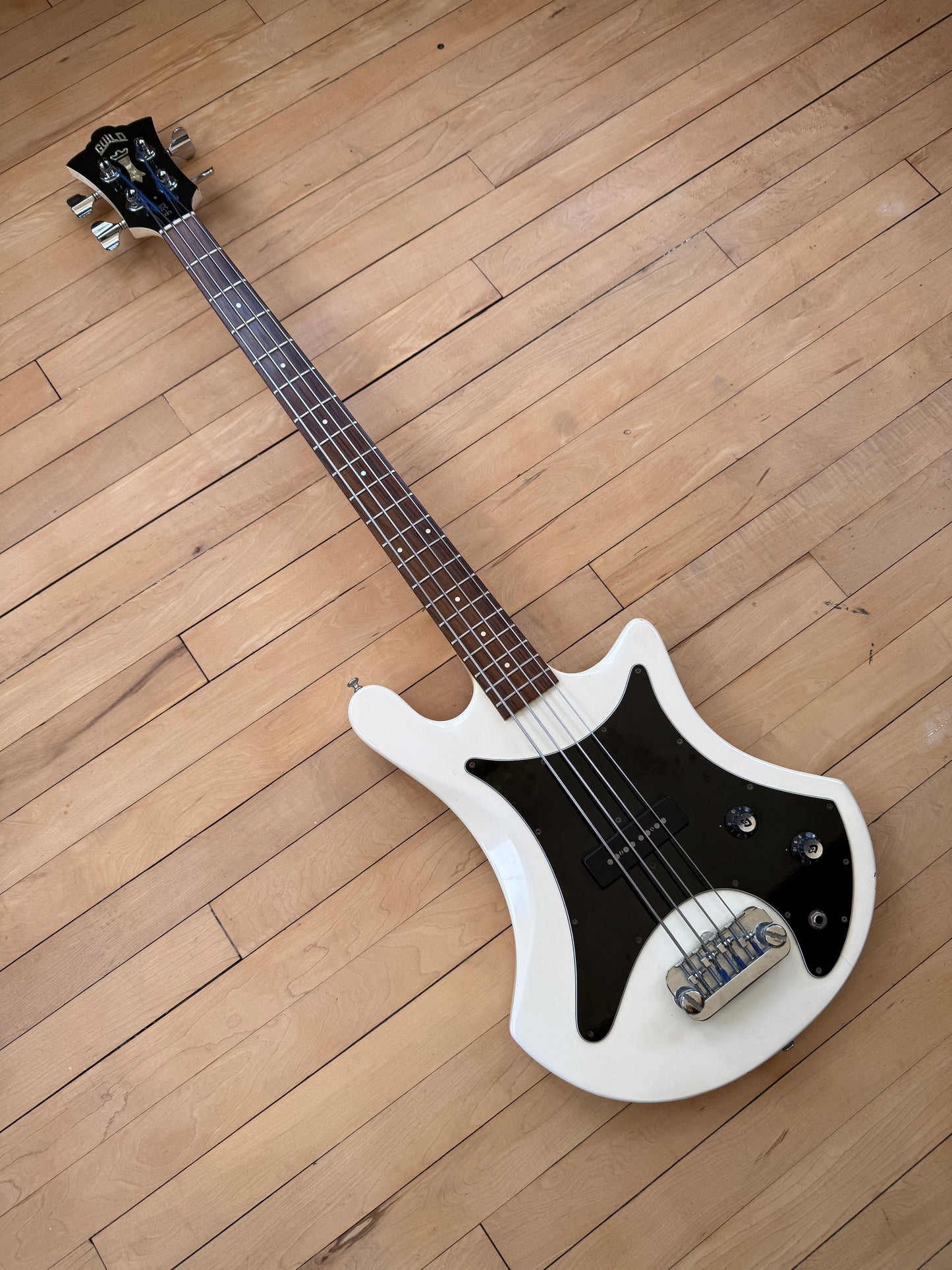 1978 Guild B301 Bass Guitar White - Vintage Bass Room
