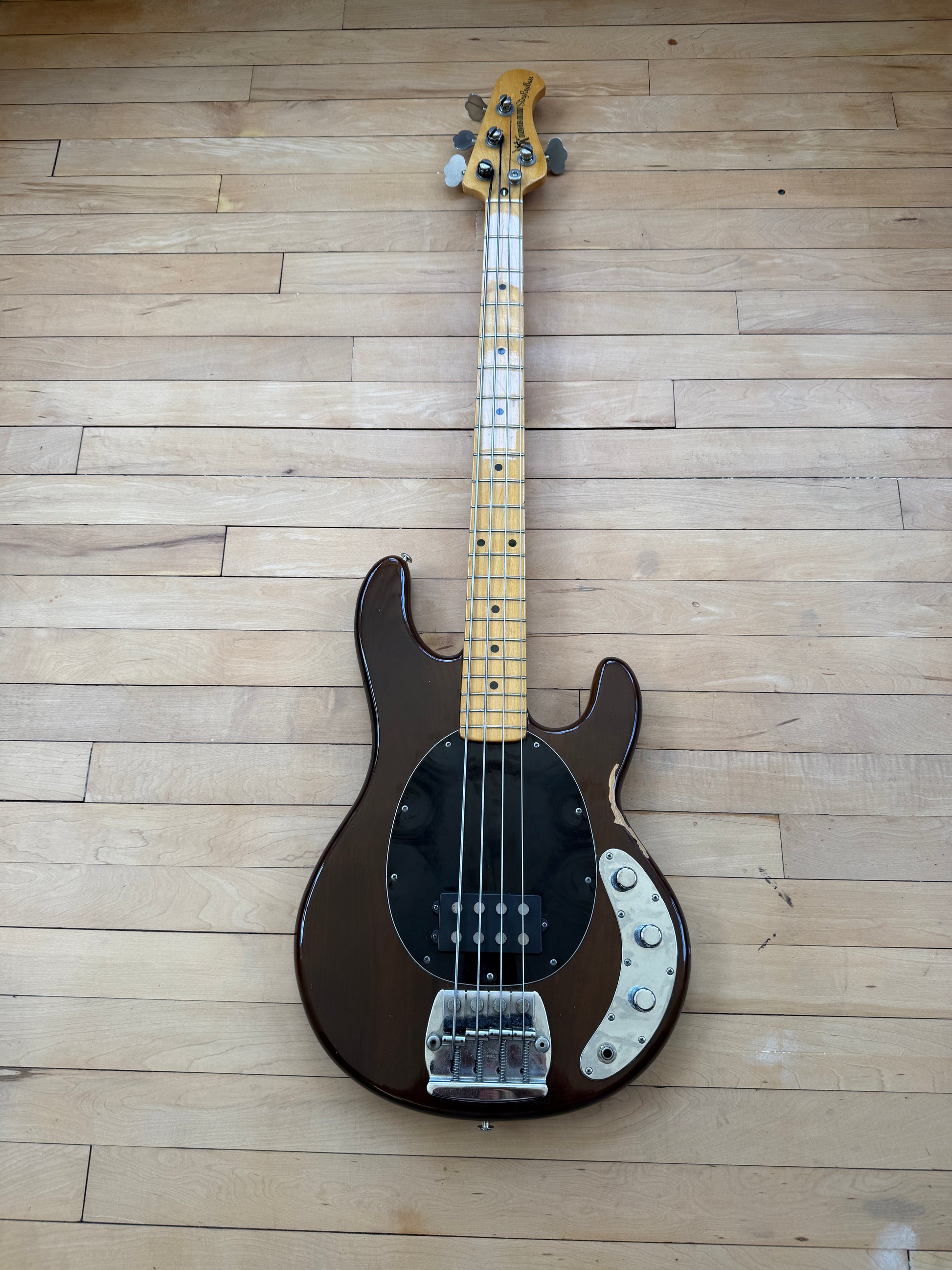 1977 Musicman Stingray Bass Guitar Mocha - Vintage Bass Room
