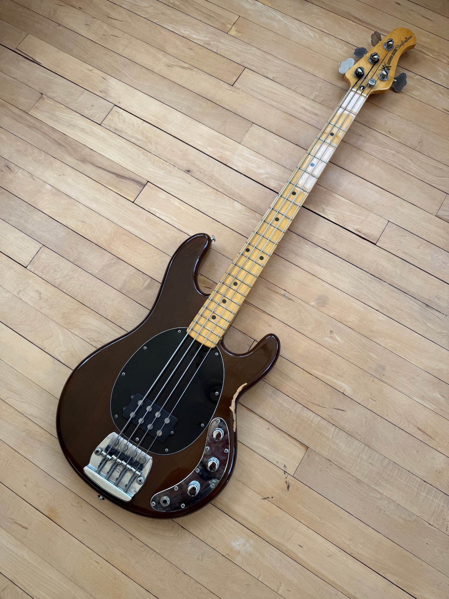 1977 Musicman Stingray Bass Guitar Mocha - Vintage Bass Room