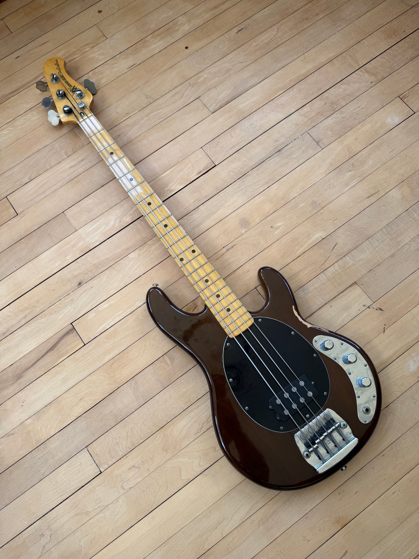 1977 Musicman Stingray Bass Guitar Mocha - Vintage Bass Room