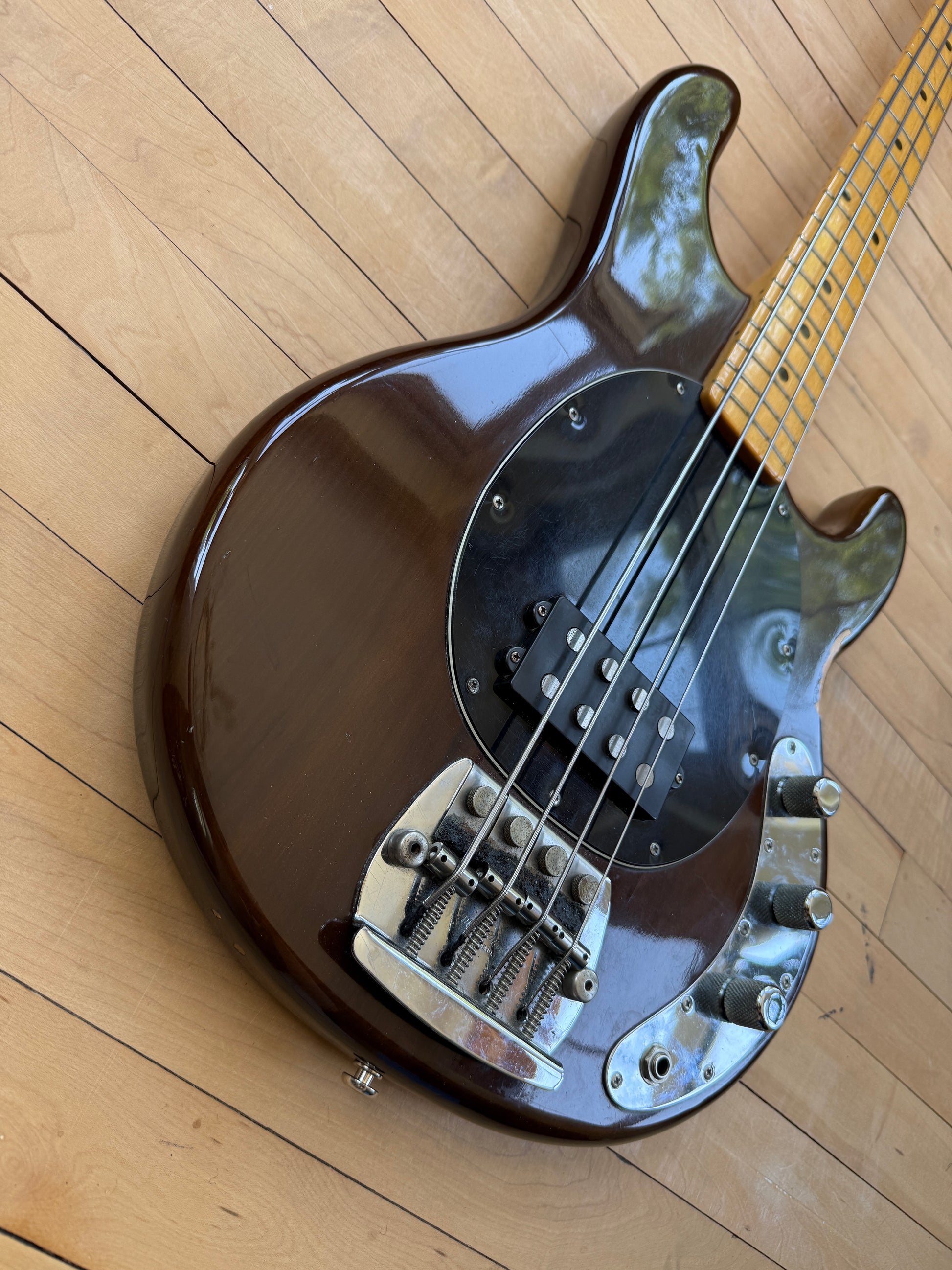 1977 Musicman Stingray Bass Guitar Mocha - Vintage Bass Room