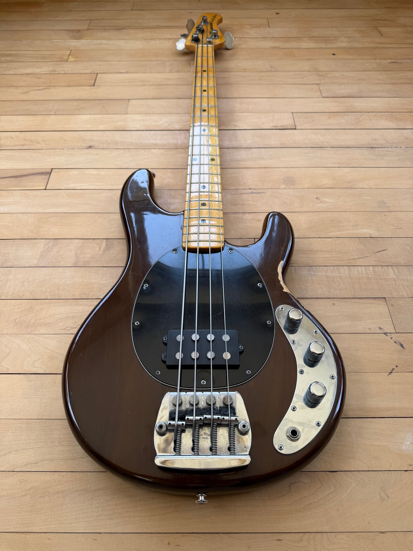 1977 Musicman Stingray Bass Guitar Mocha - Vintage Bass Room
