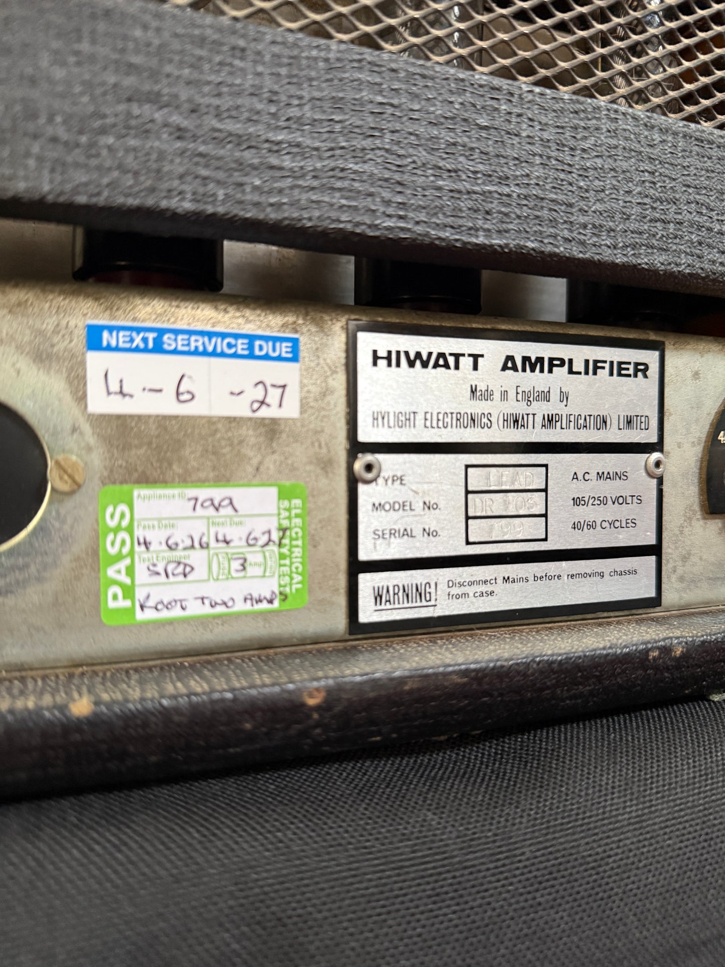 1970 Hiwatt DR103 Bass Amp - Vintage Bass Room