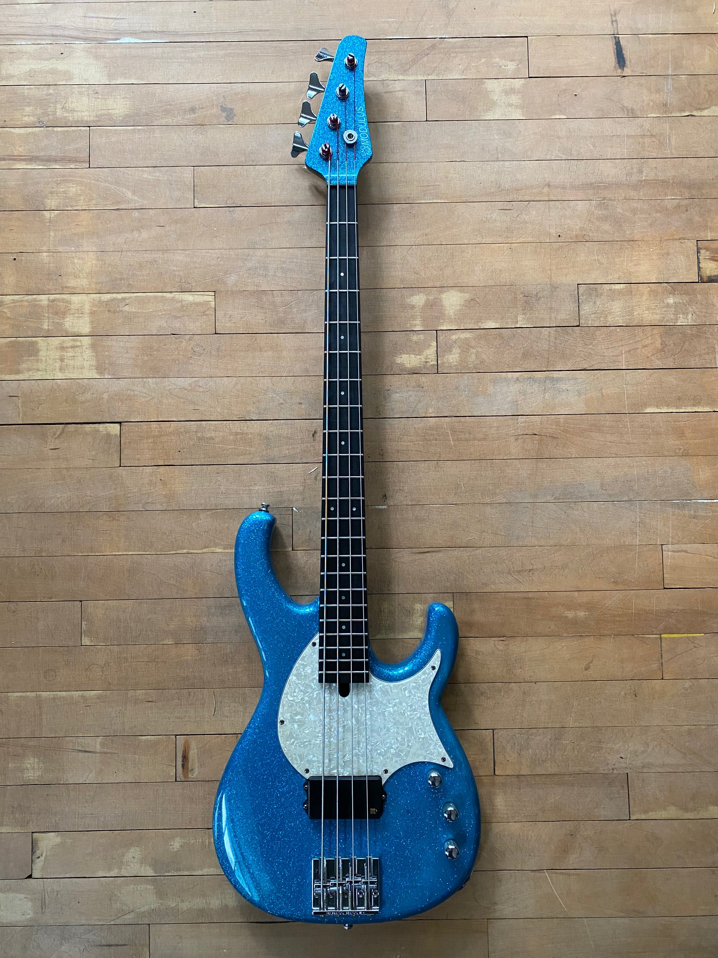 Modulus Flea FU4 Bass Guitar Blue Sparkle - Vintage Bass Room