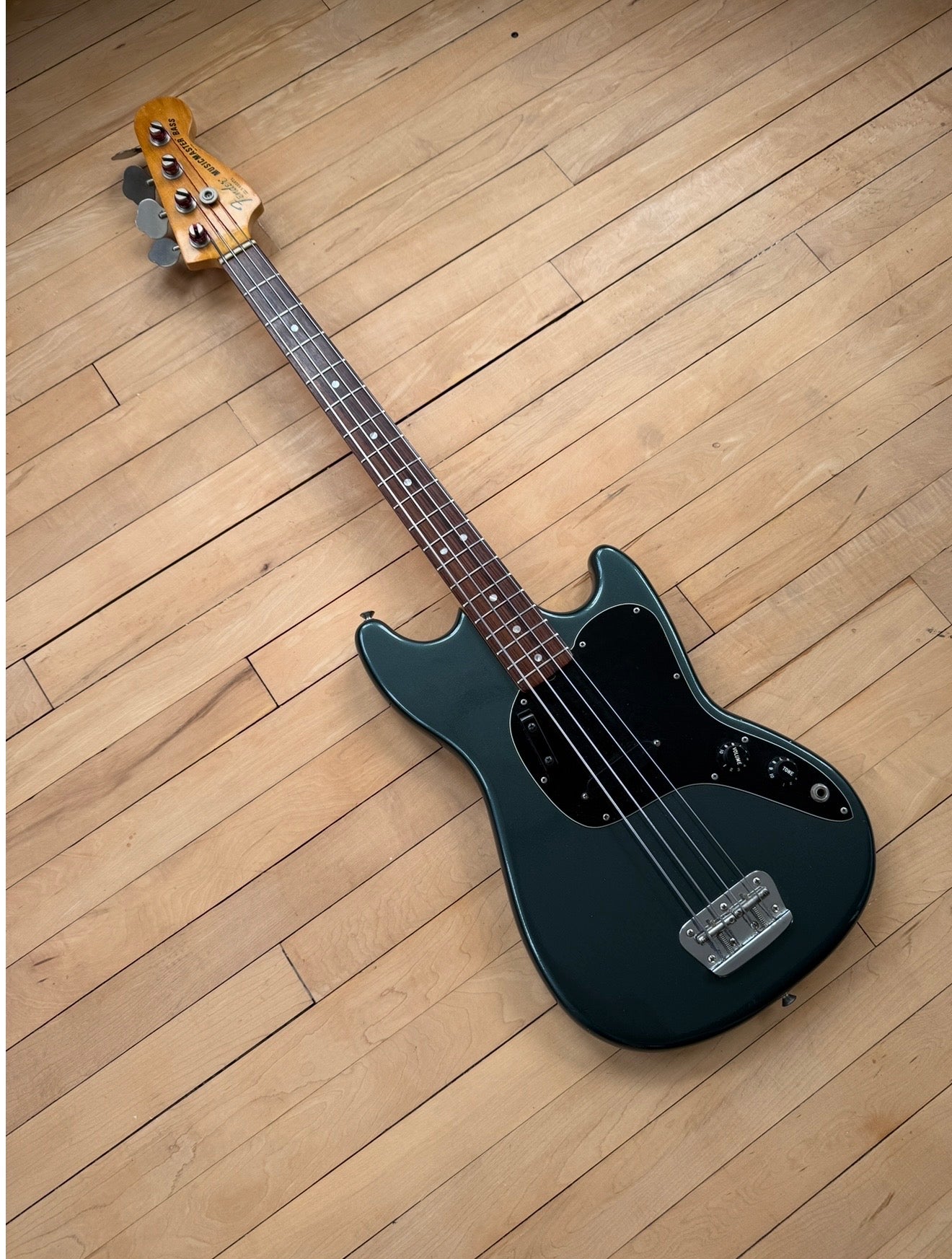 1978 Fender Musicmaster Bass Guitar Green Refinish