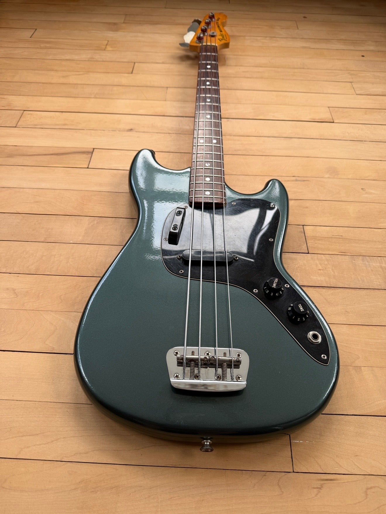 1978 Fender Musicmaster Bass Guitar Green Refinish
