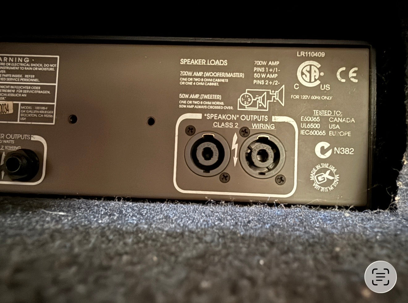 Gallien Kreuger 1001RB Mark 2 Bass Amp
