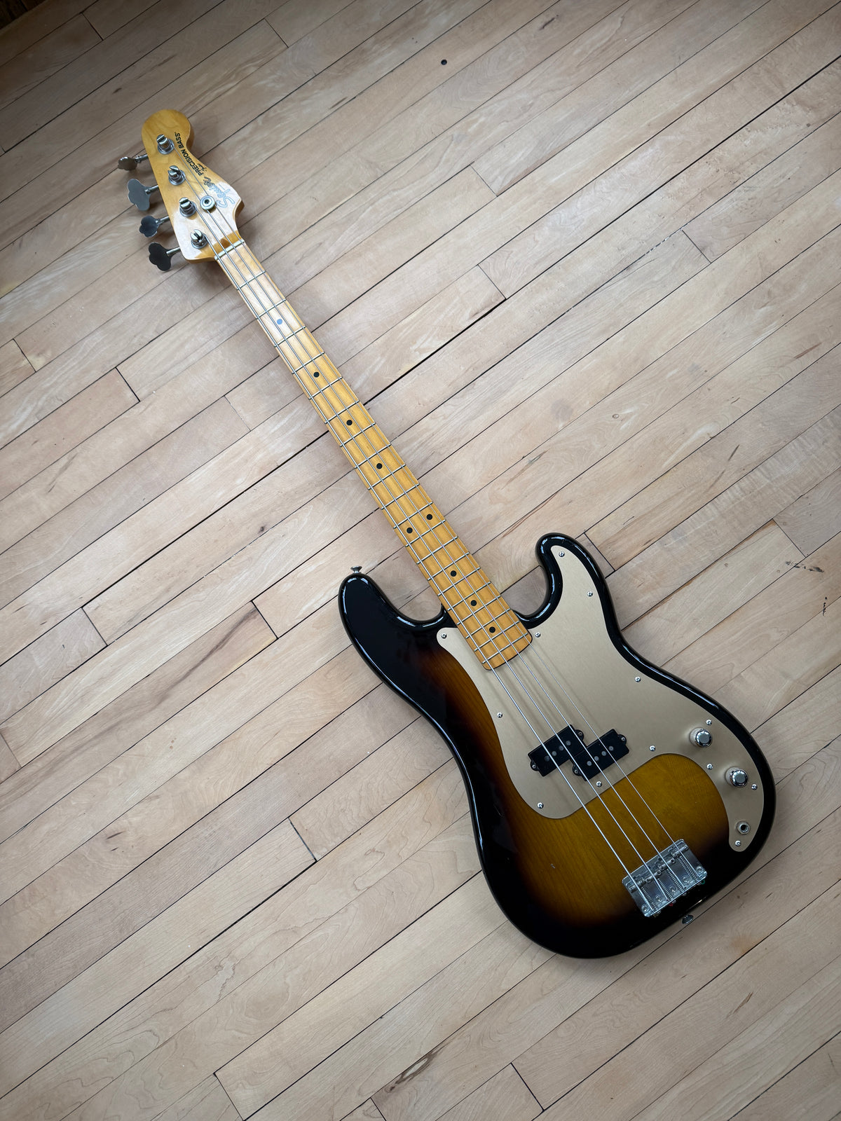 1983 JV Squier Precision Bass Guitar Sunburst