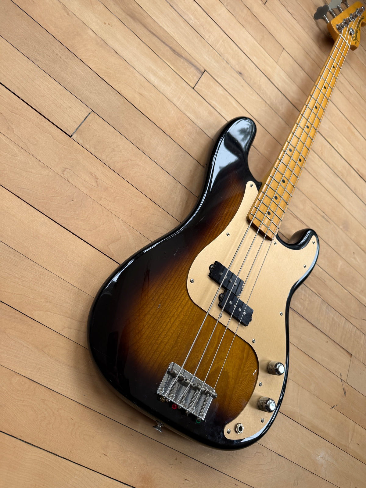 1983 JV Squier Precision Bass Guitar Sunburst