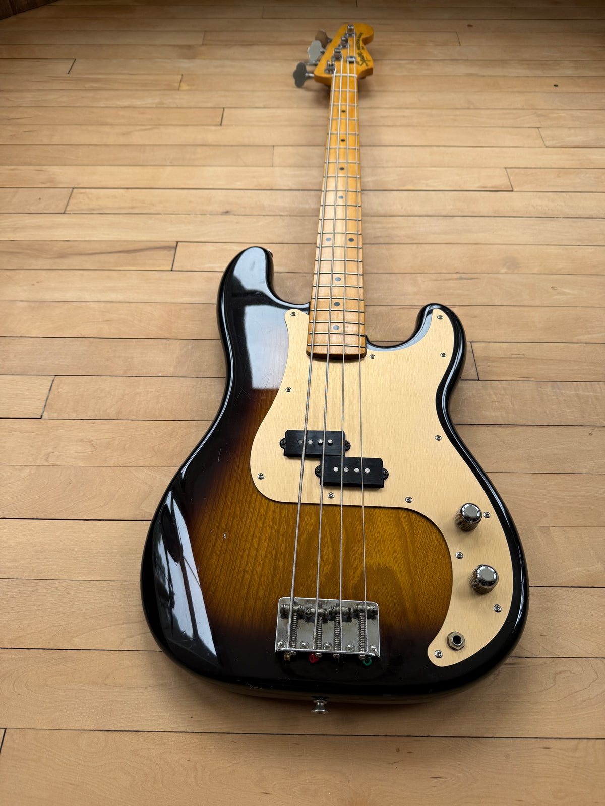 1983 JV Squier Precision Bass Guitar Sunburst