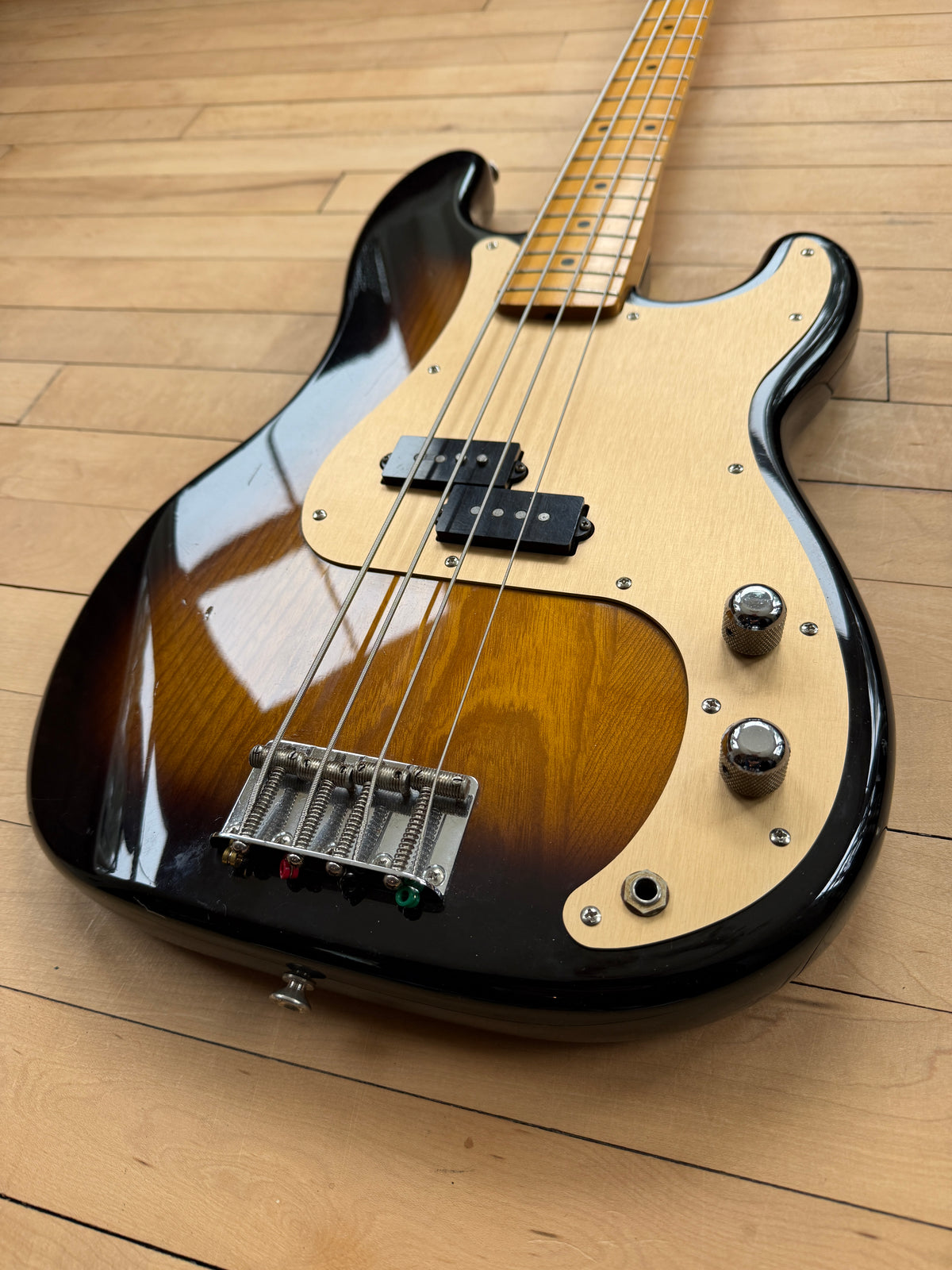 1983 JV Squier Precision Bass Guitar Sunburst