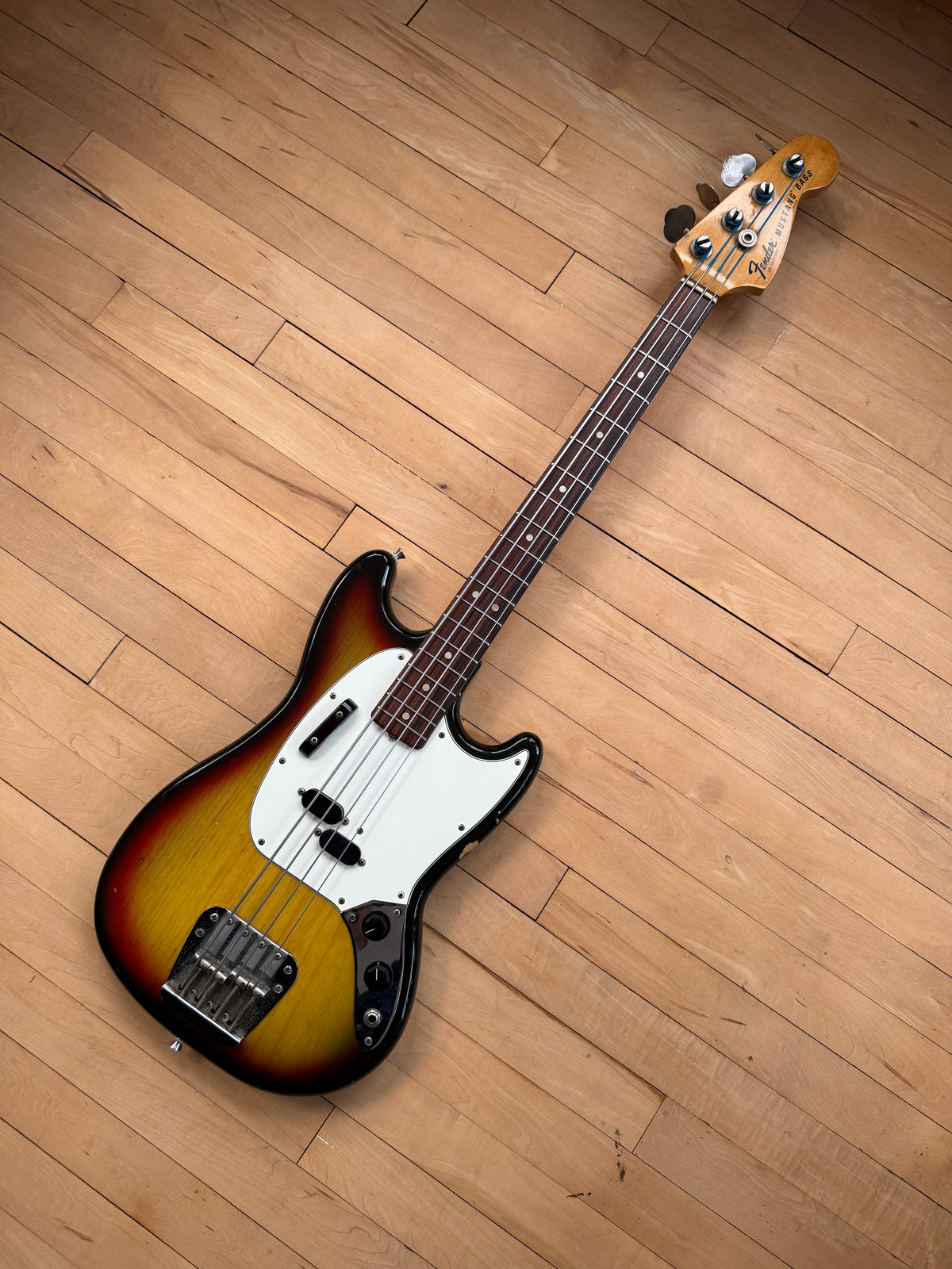 1976 Fender Mustang Bass Guitar Sunburst