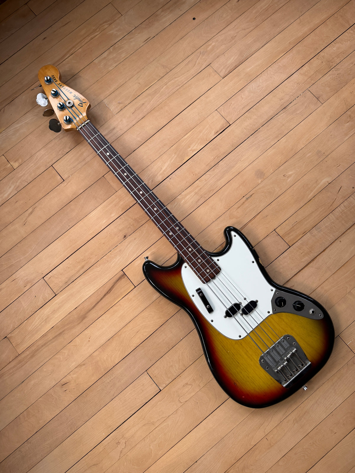 1976 Fender Mustang Bass Guitar Sunburst