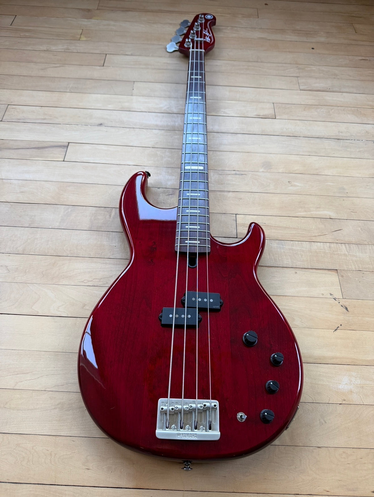 2020 Yamaha Peter Hook Signature Bass Guitar 1 of 5 Hand Signed in Red