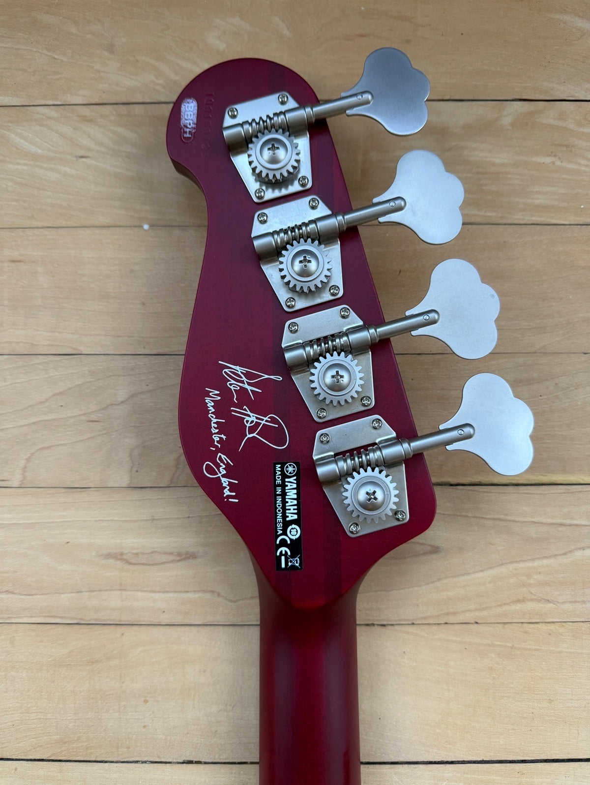 2020 Yamaha Peter Hook Signature Bass Guitar 1 of 5 Hand Signed in Red