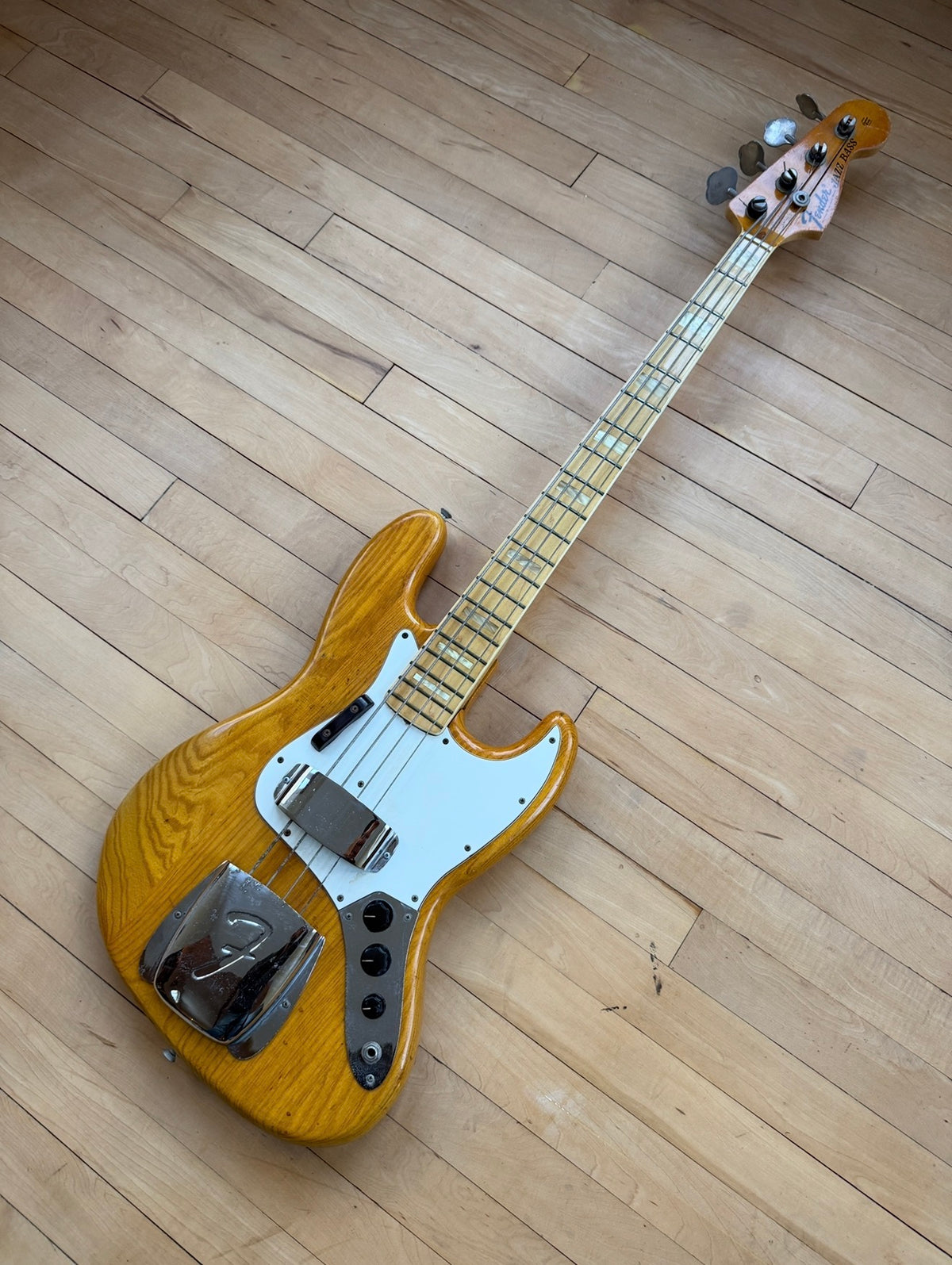 1974 Fender Jazz Bass Guitar in Natural