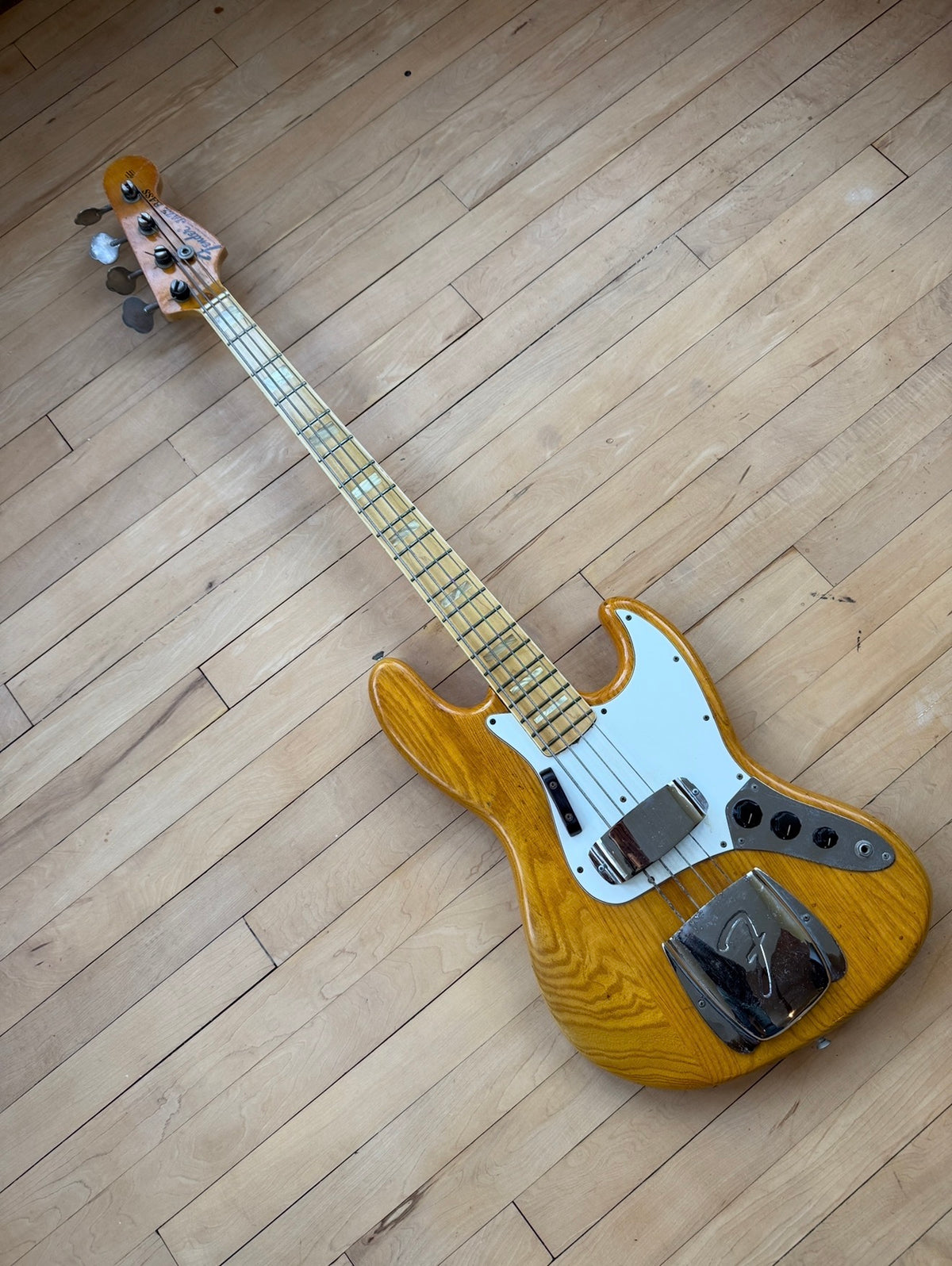 1974 Fender Jazz Bass Guitar in Natural
