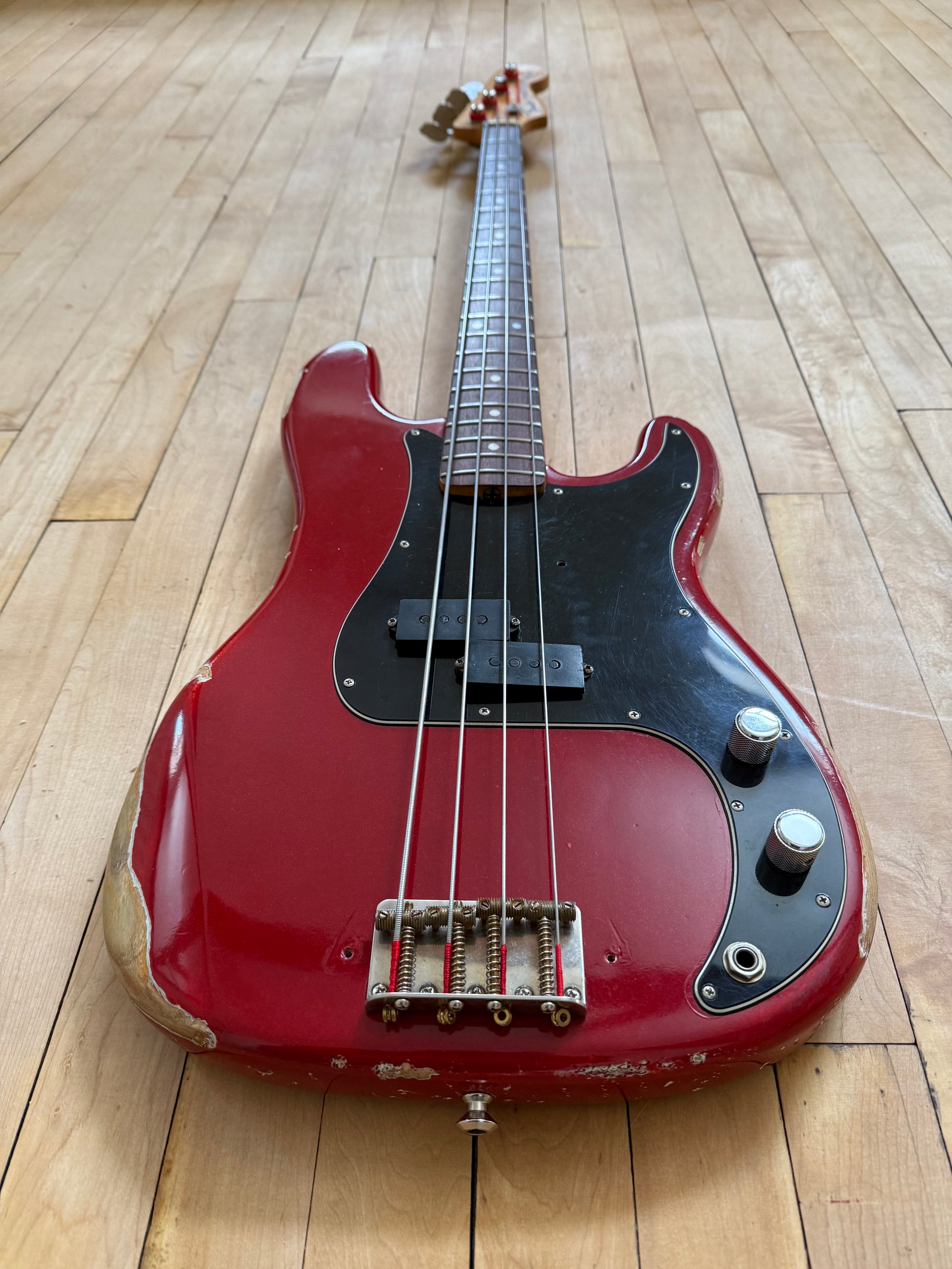 1972 Fender Precision Bass Guitar Candy Apple Red - Vintage Bass Room