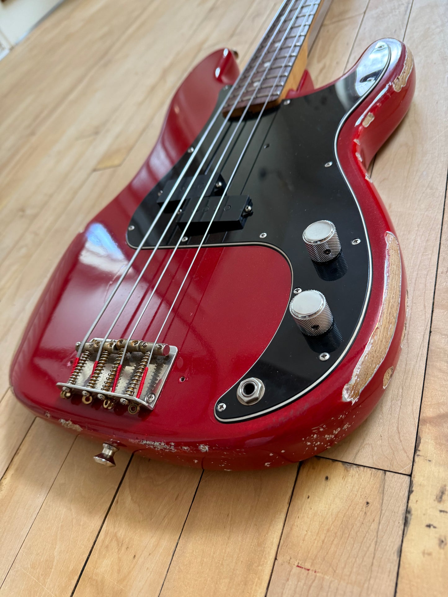 1972 Fender Precision Bass Guitar Candy Apple Red - Vintage Bass Room