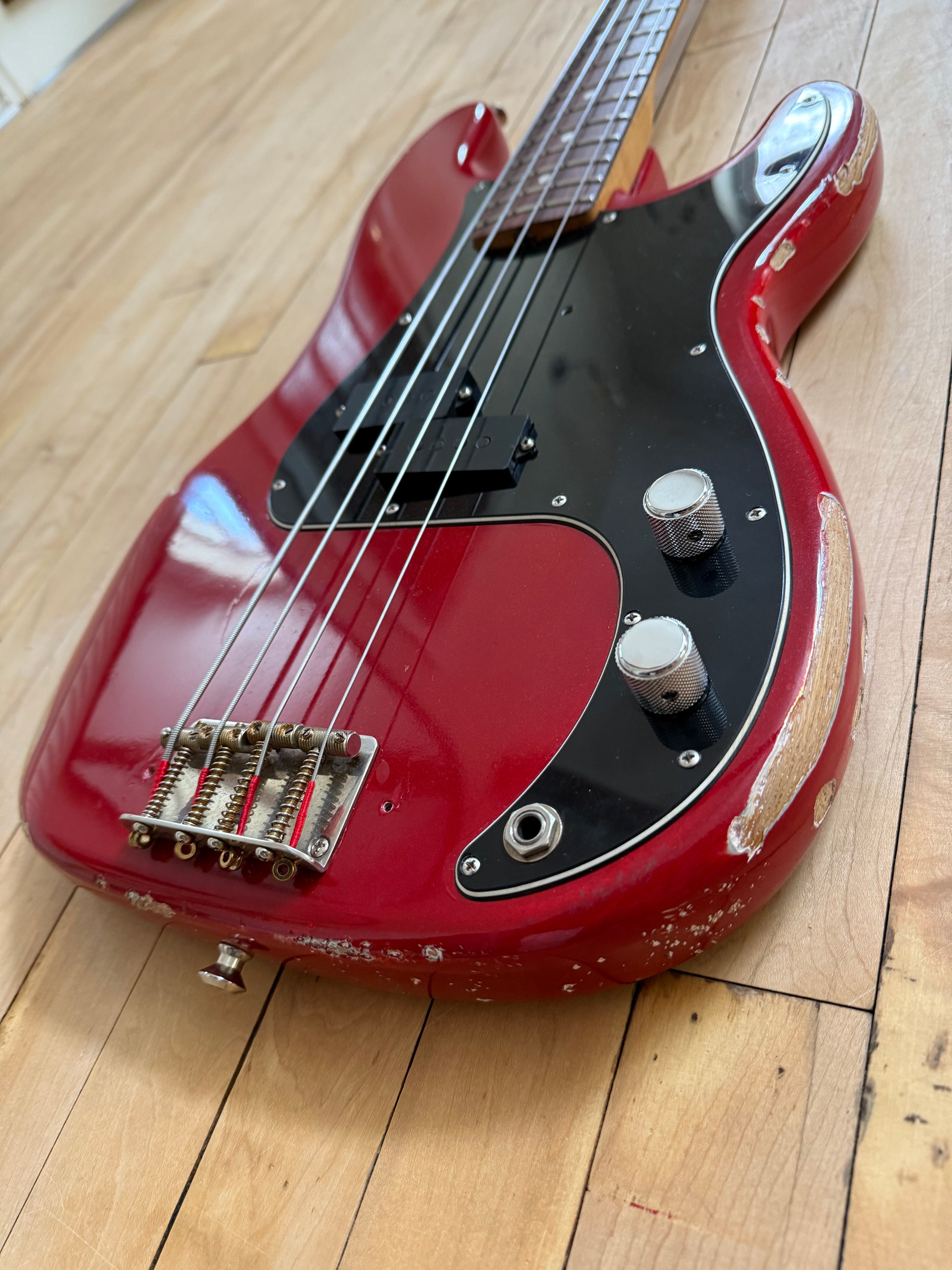 1972 Fender Precision Bass Guitar Candy Apple Red - Vintage Bass Room