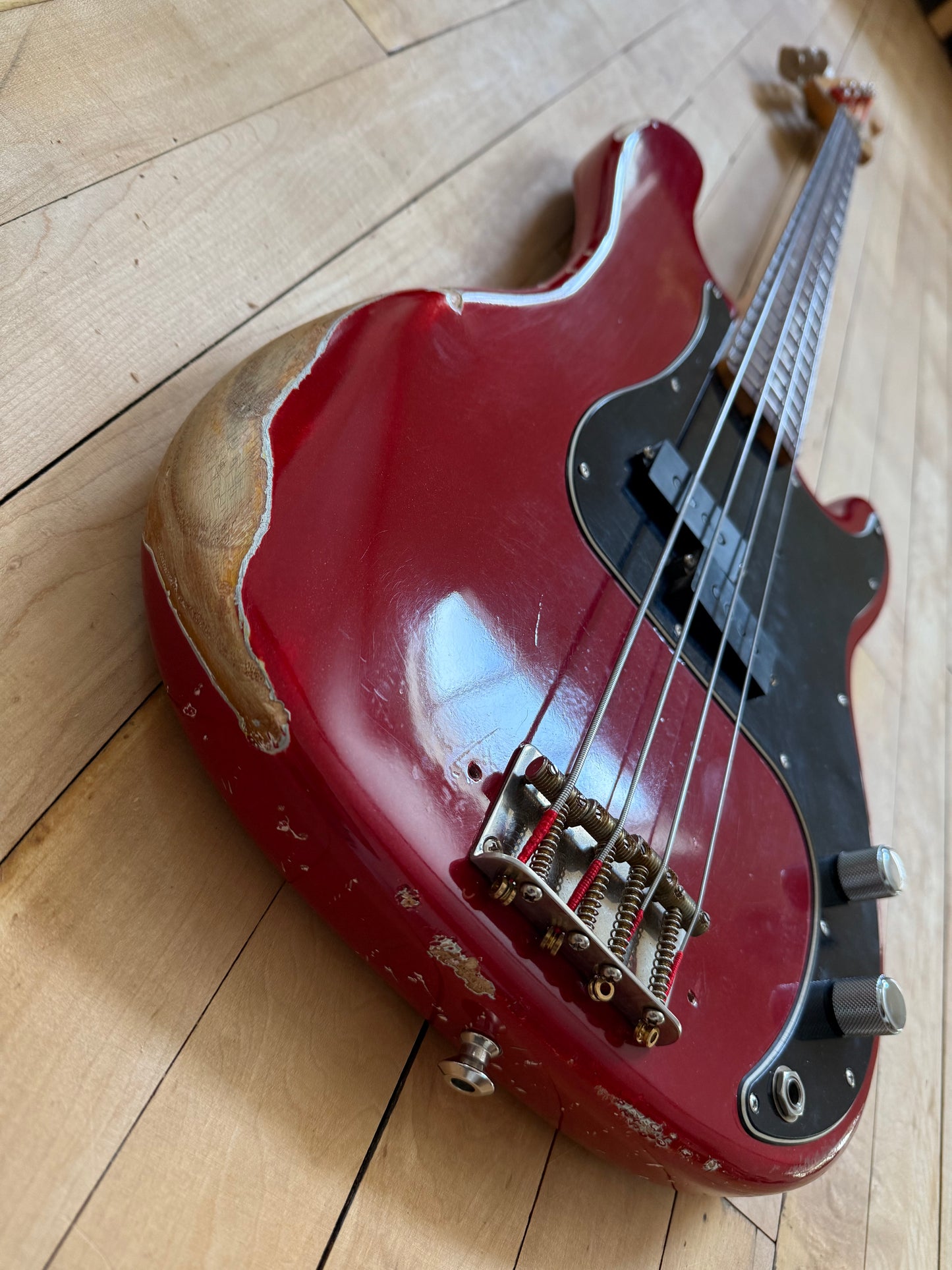 1972 Fender Precision Bass Guitar Candy Apple Red - Vintage Bass Room
