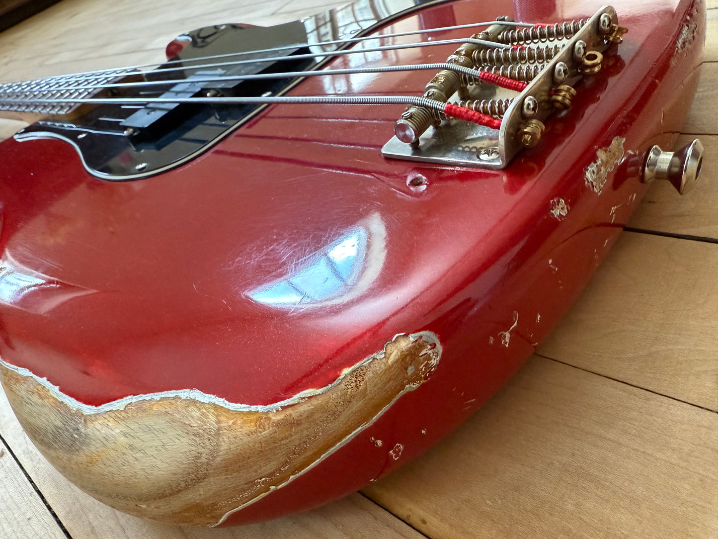 1972 Fender Precision Bass Guitar Candy Apple Red - Vintage Bass Room