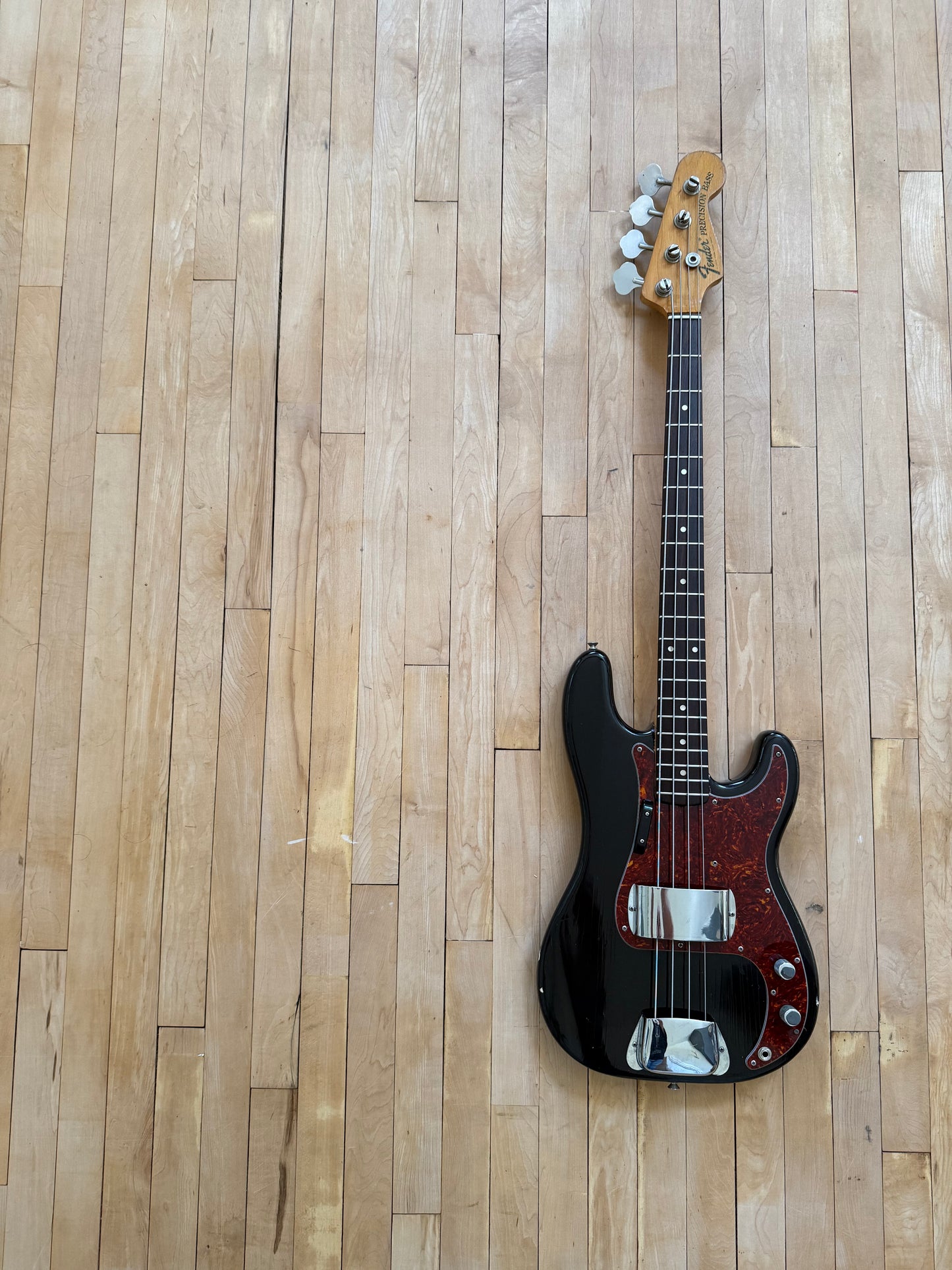 1973 Fender Precision Bass Guitar Black - Vintage Bass Room