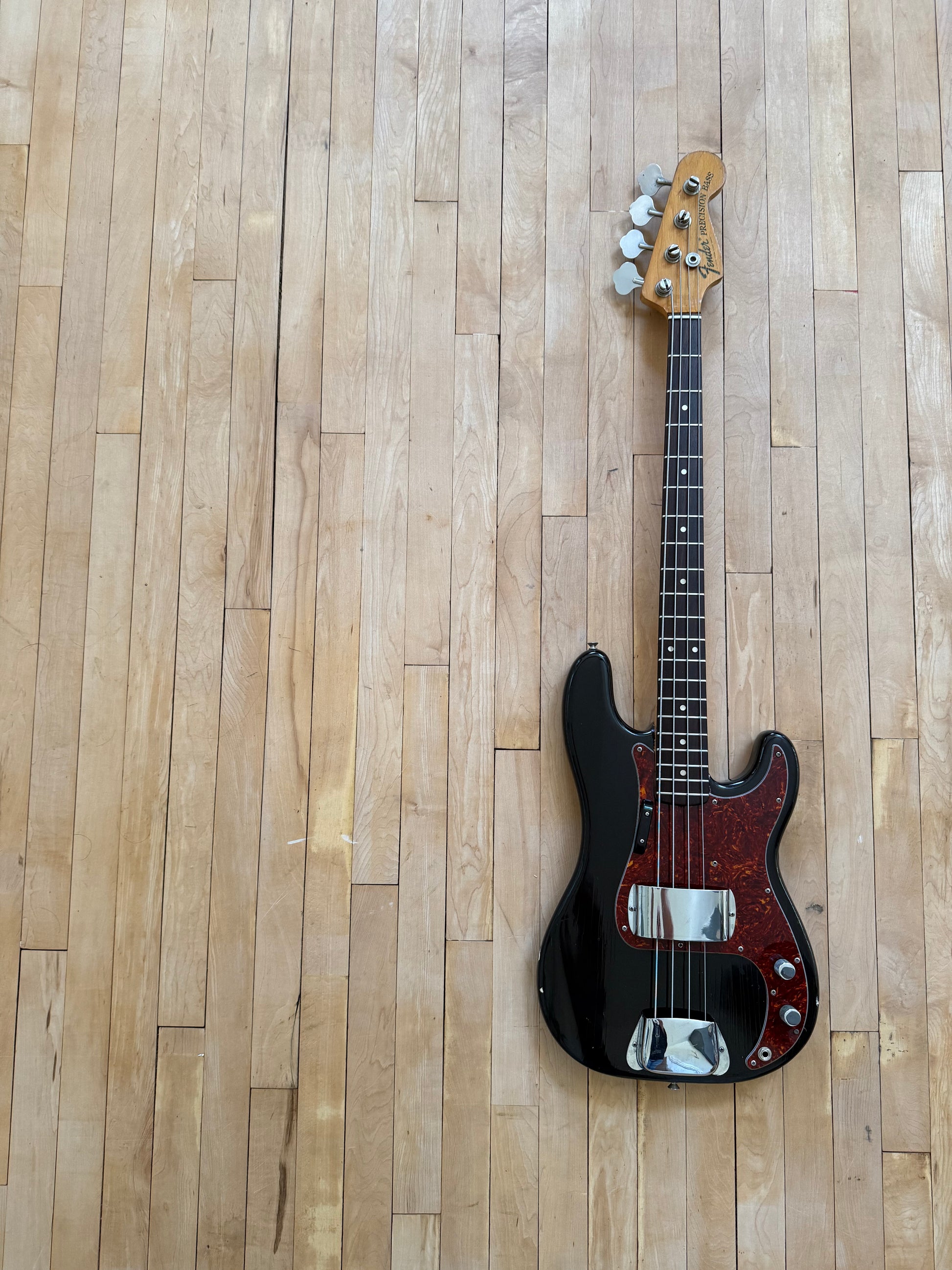 1973 Fender Precision Bass Guitar Black - Vintage Bass Room