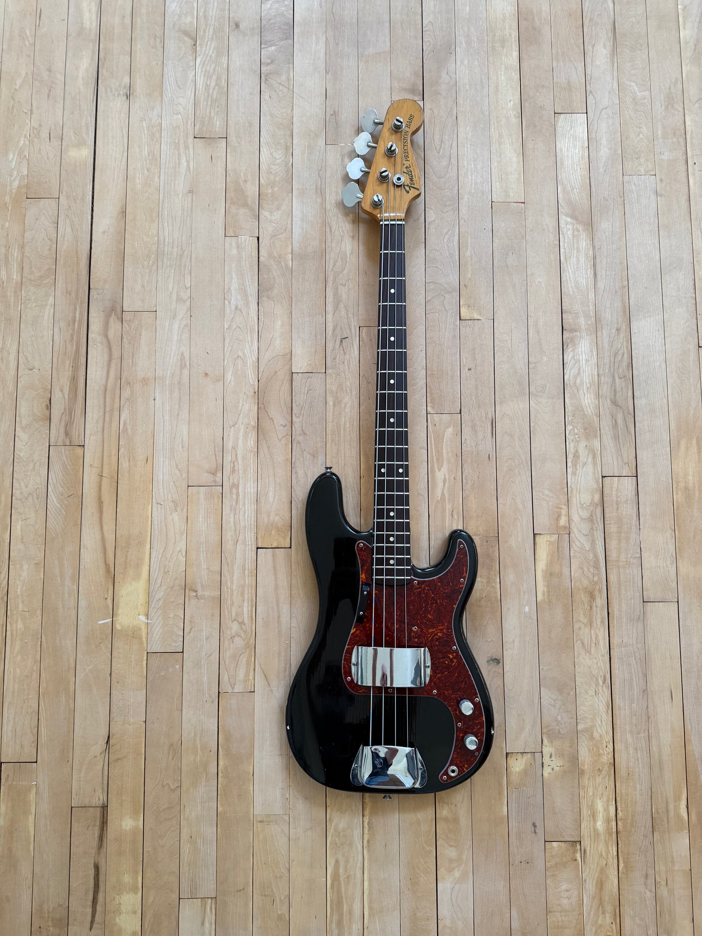 1973 Fender Precision Bass Guitar Black - Vintage Bass Room